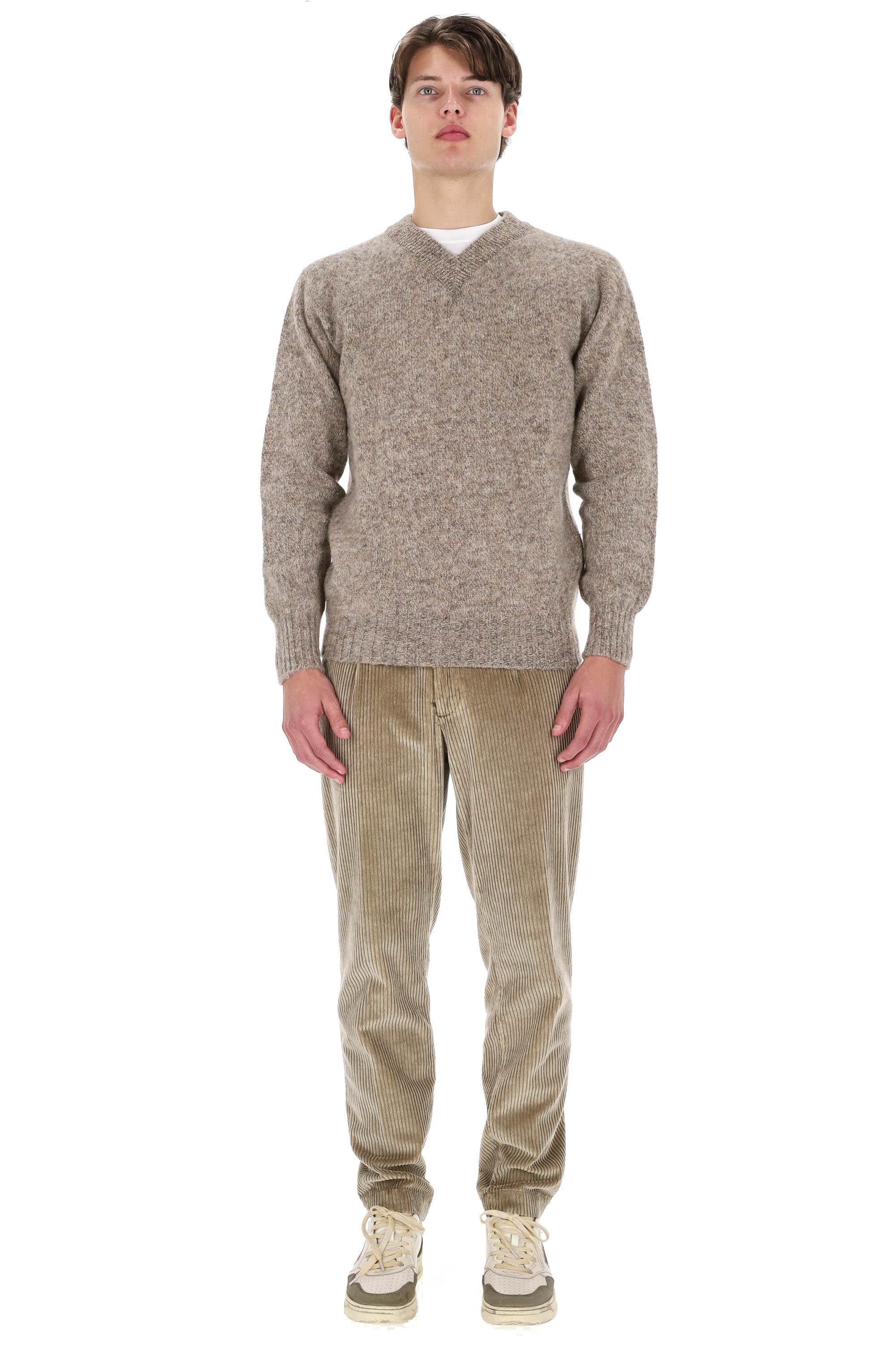 Howlin' Maglia scollo V in lana shetland boxy fit FUTURE MEMORIES/2 MIXED SHROOMS
