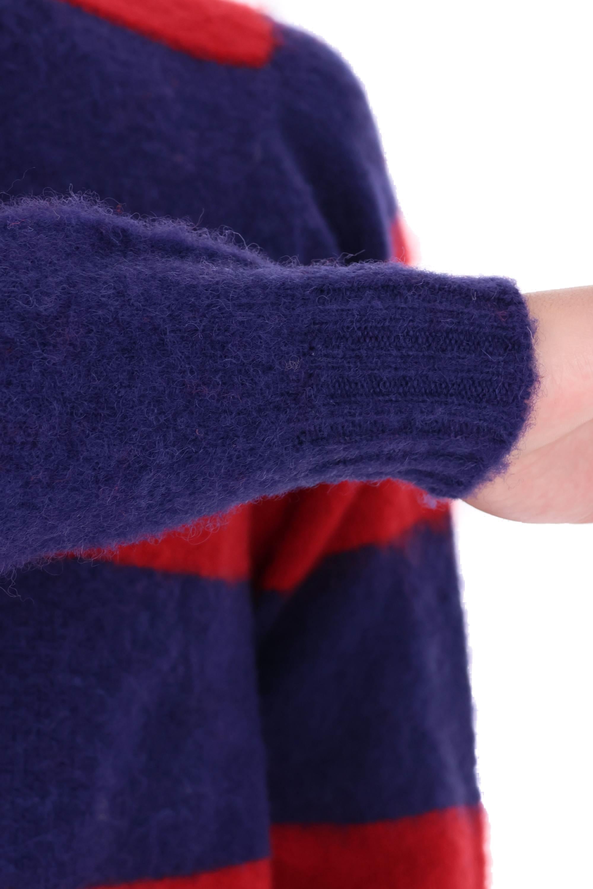 Howlin' Maglia girocollo in lana shetland Shaggy Bear SHAGGY BEAR-CHUNKY STRIPES BLUE DREAMS