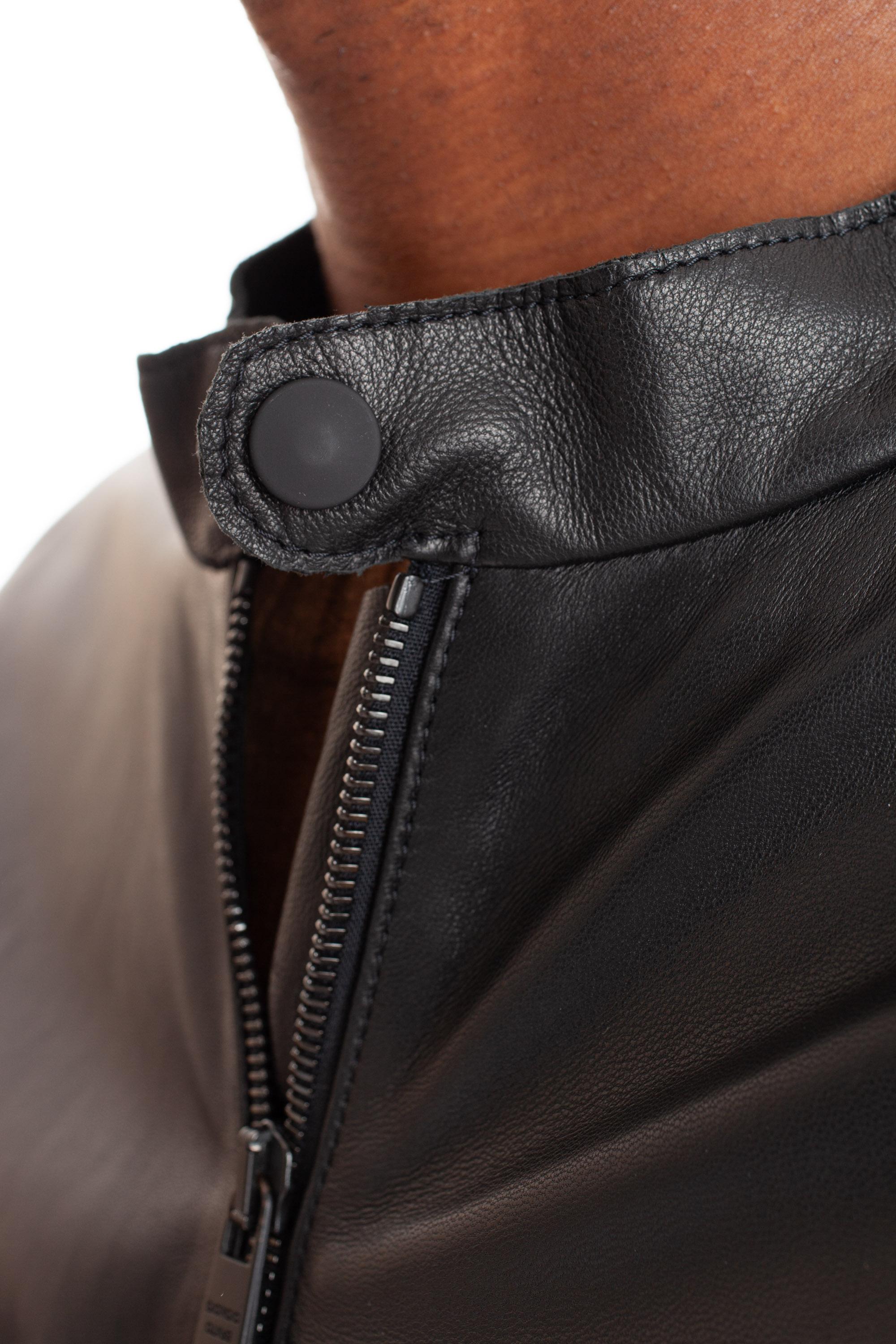 Giorgio Brato Biker in agnello nappa plonge' GU23S9208NAPS NERO