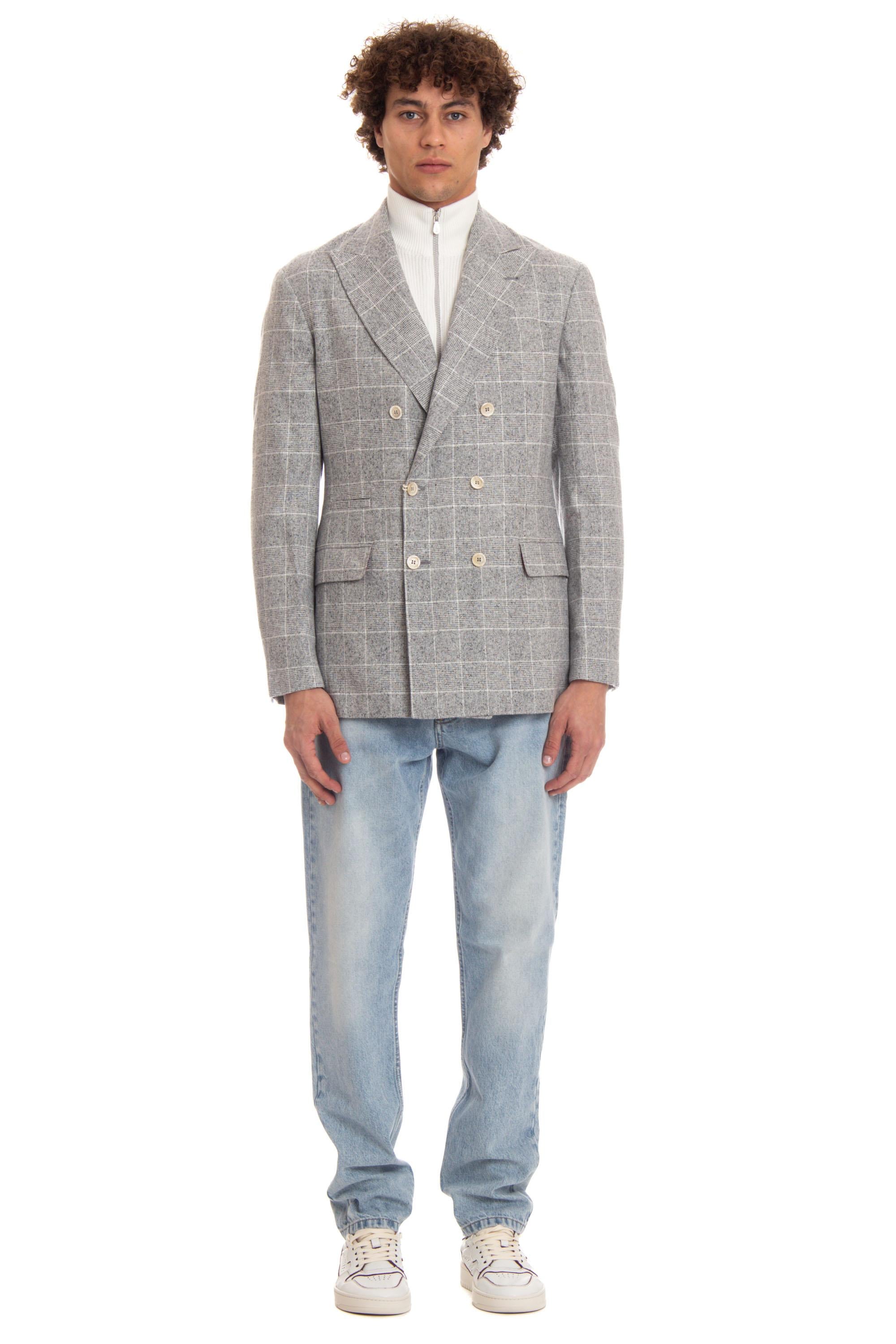 Giacca galles in lana-seta-cashmere MY4667BPD C001 Brunello Cucinelli