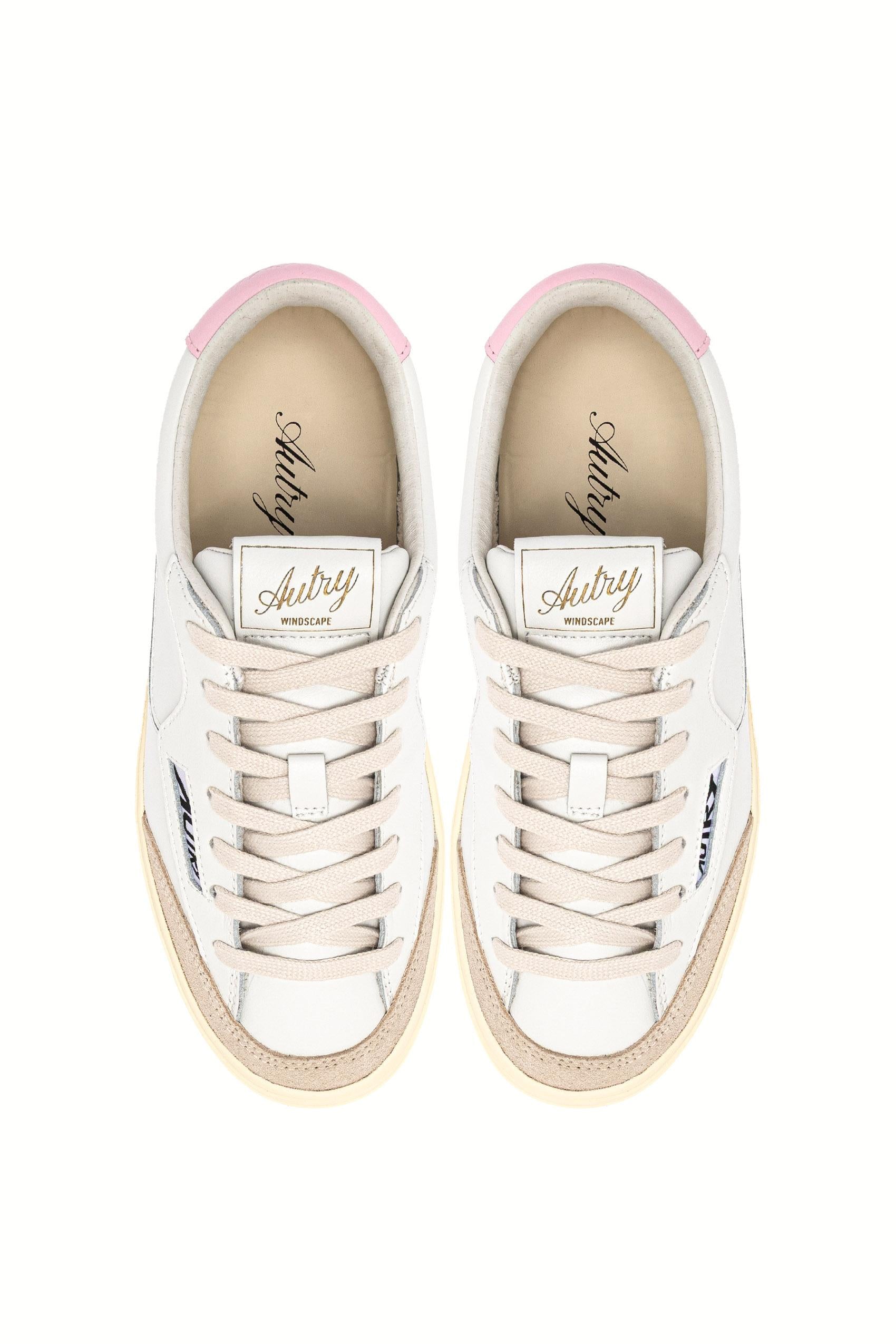 Autry Sneaker donna Windscape in pelle con talloncino rosa SCLW UK04 WHT/FAIRYTALE