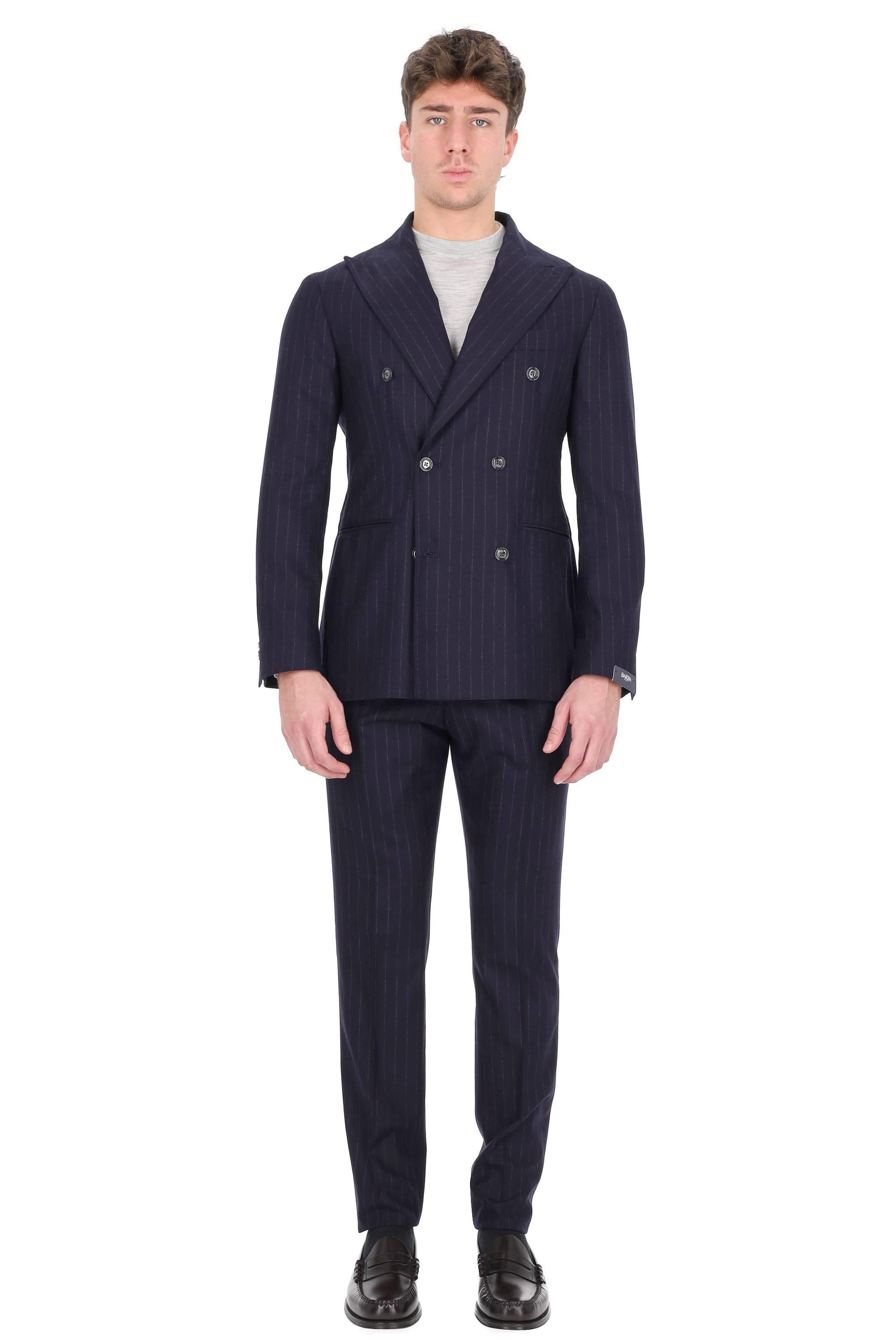 Barba Abito gessato doppiopetto in lana comfort S6__51074 0089