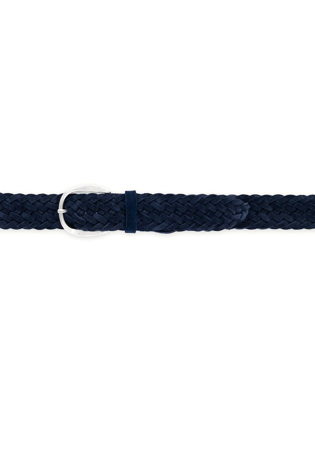 Orciani Cintura intrecciata in camoscio plot U08318_SUP BLU