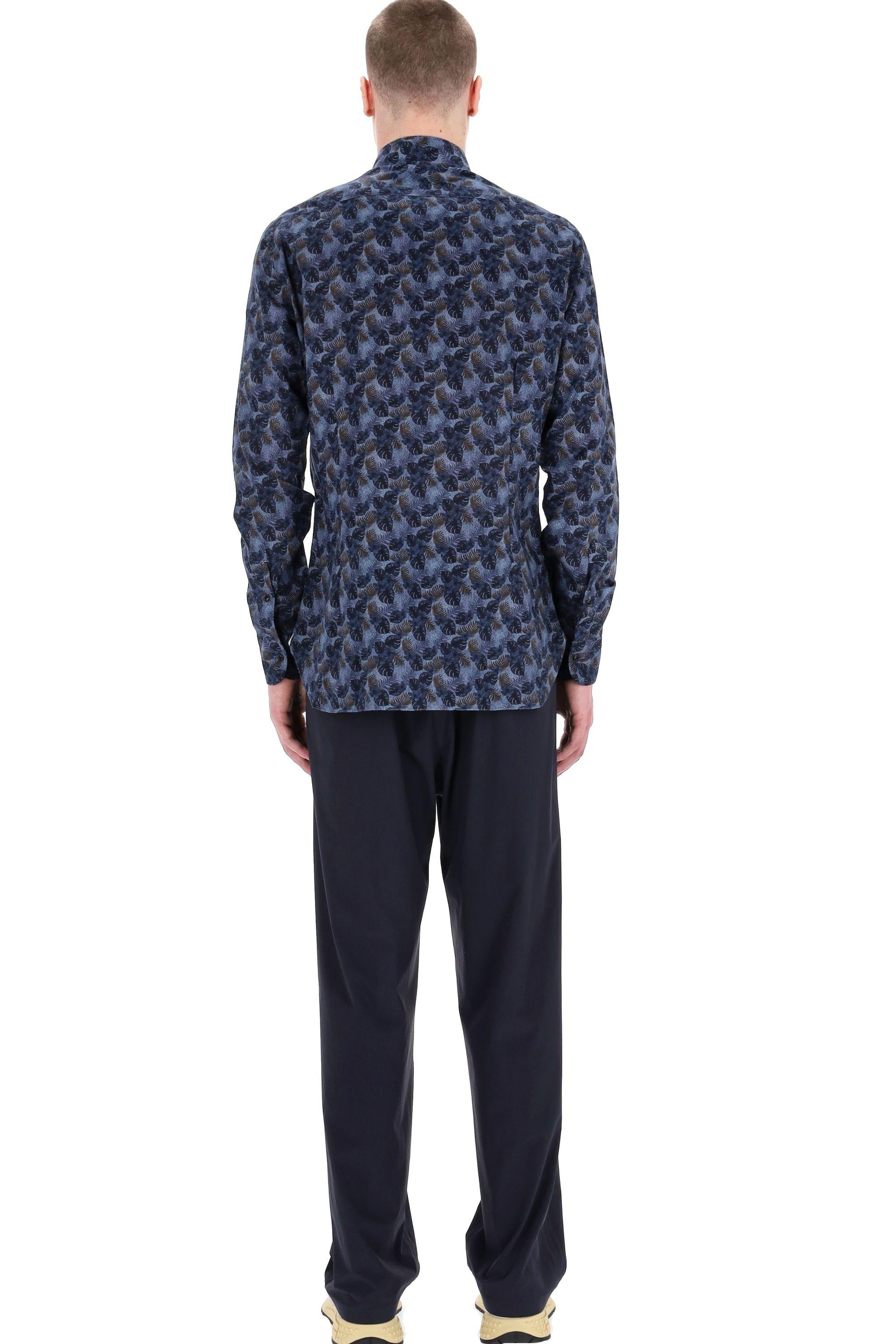 Barba Camicia sartoriale in lino fantasia floreale linea Dandylife LIU13P0147117.U 0001