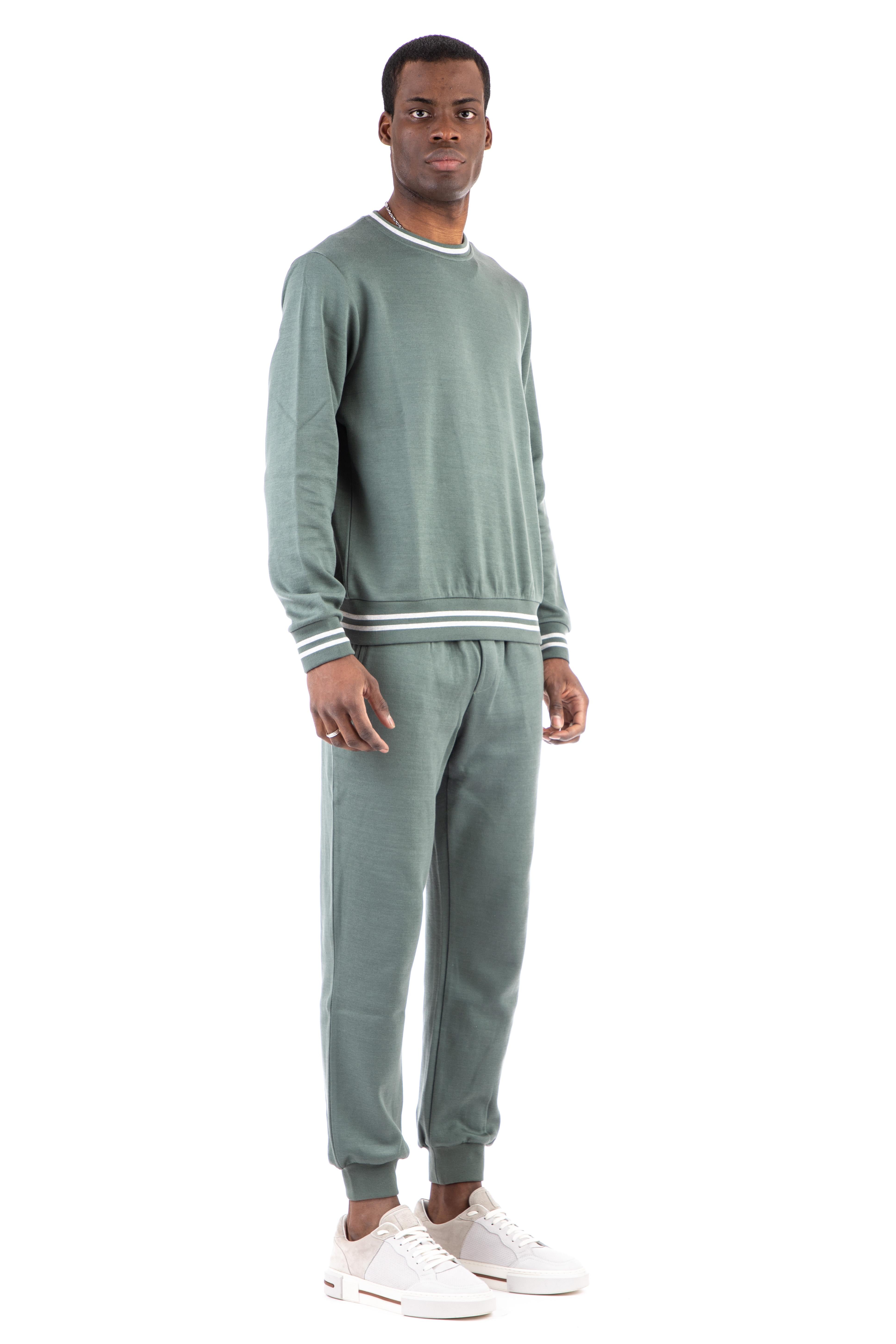 Felpa girocollo in cotone con profili E75FELE15 TES0E204 07-13 Eleventy