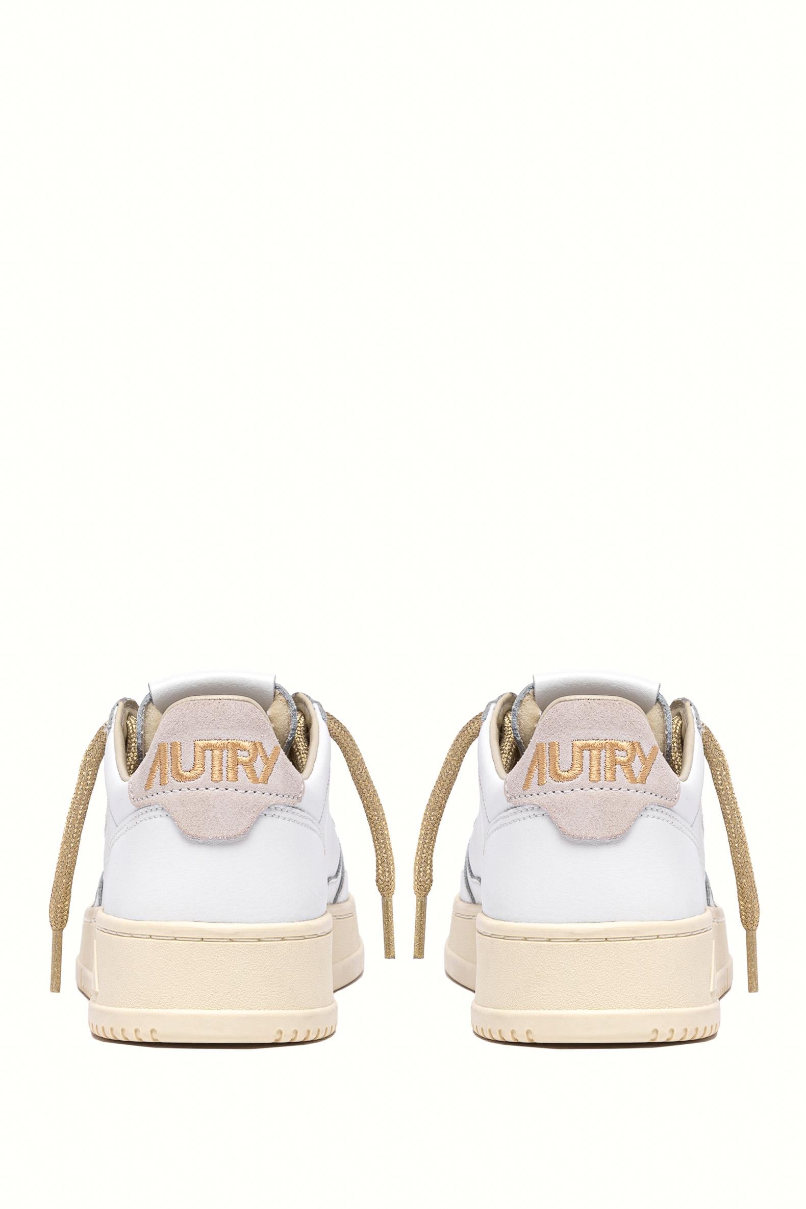 Autry Sneaker donna con lacci dorati mod. Medalist AULW SW01 WHT/WHT
