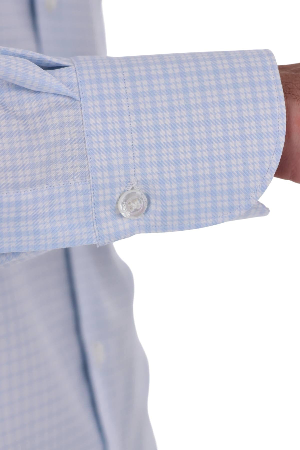 Finamore Camicia in cotone micro quadretto linea Milano ML 460187 C0784 02