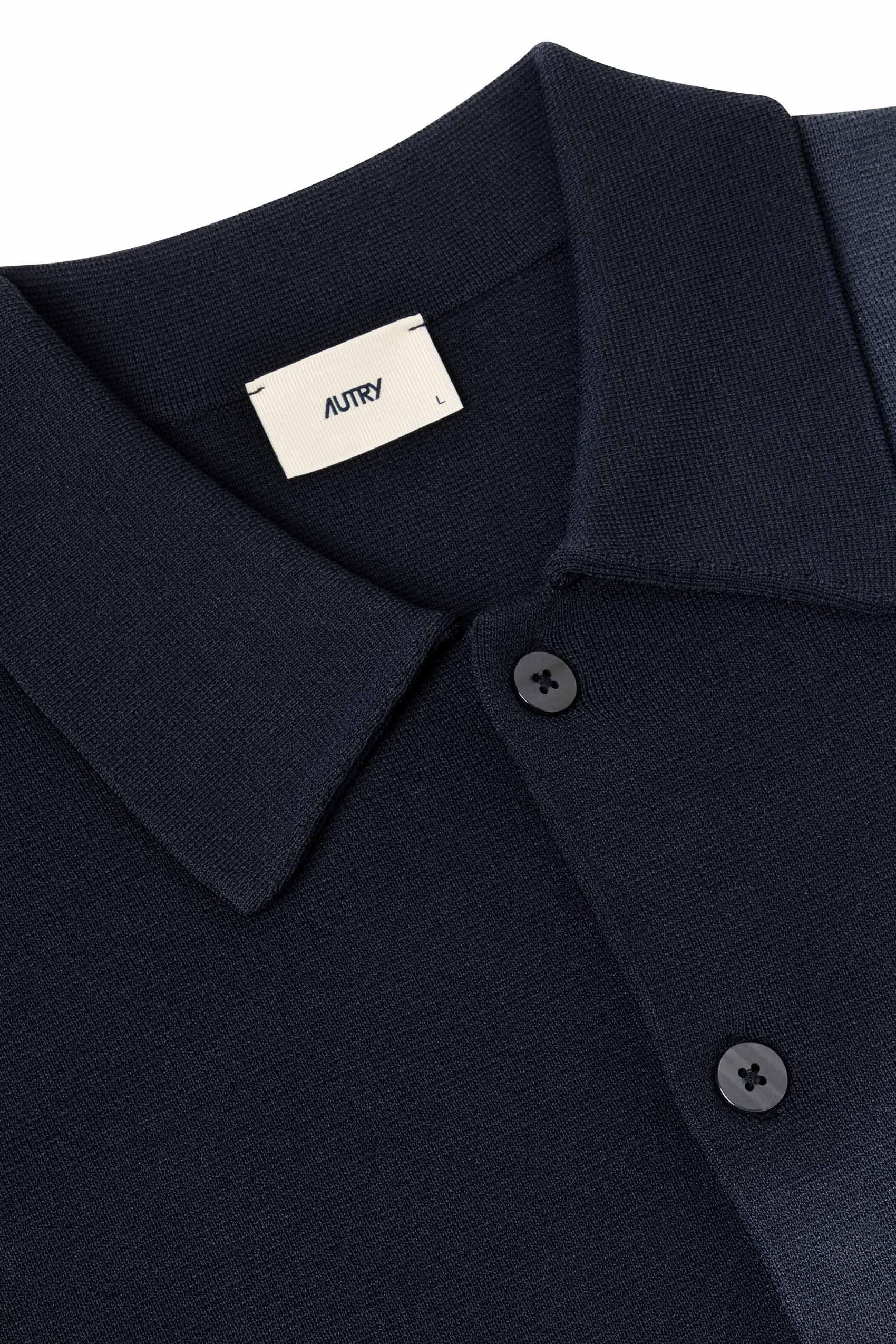 Autry Overshirt in viscosa-nylon con dettagli bande JAPM 026B KNIT BLUE