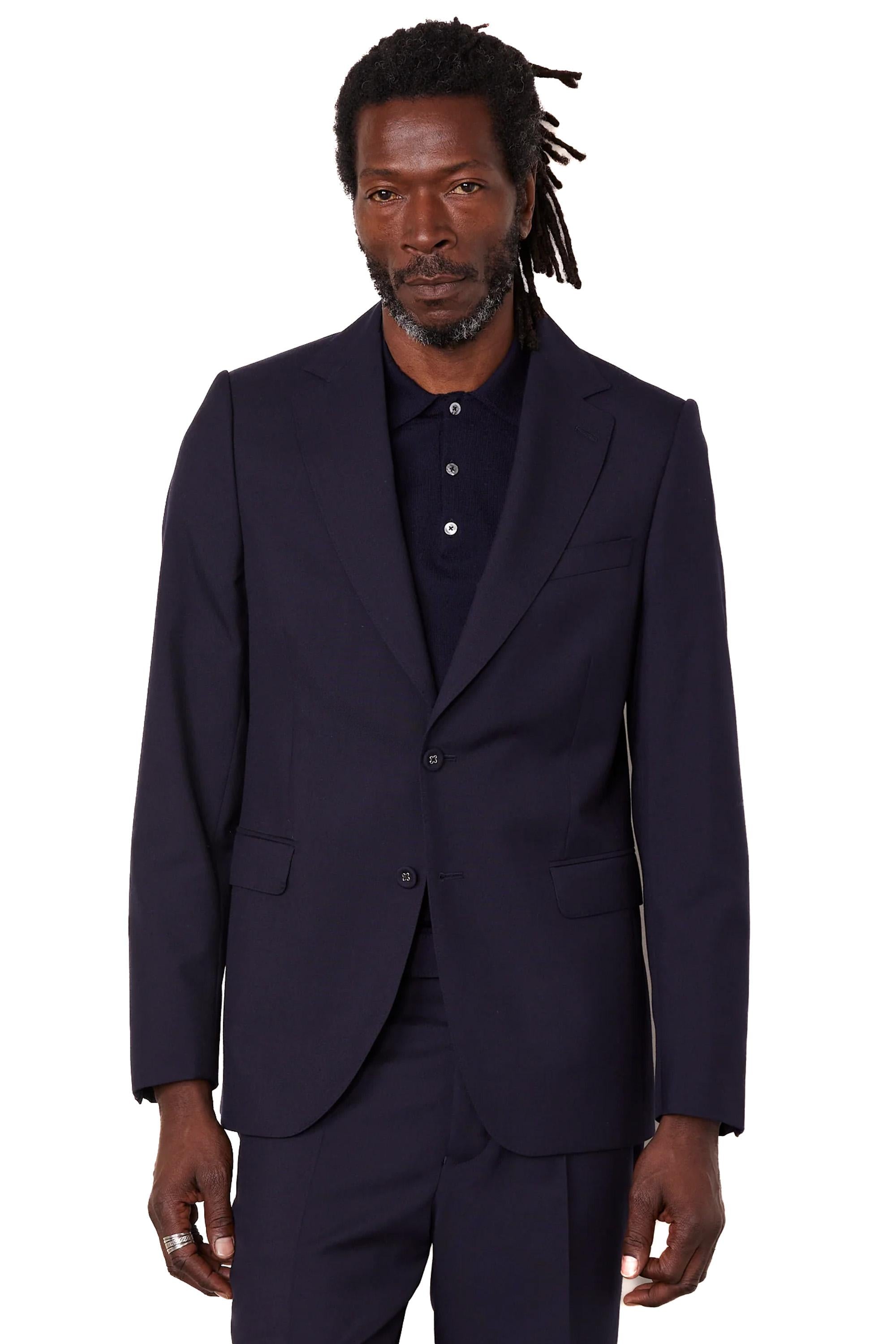 Officine Générale Giacca in lana monopetto mod. Giovanni MTLG402 DARK NAVY