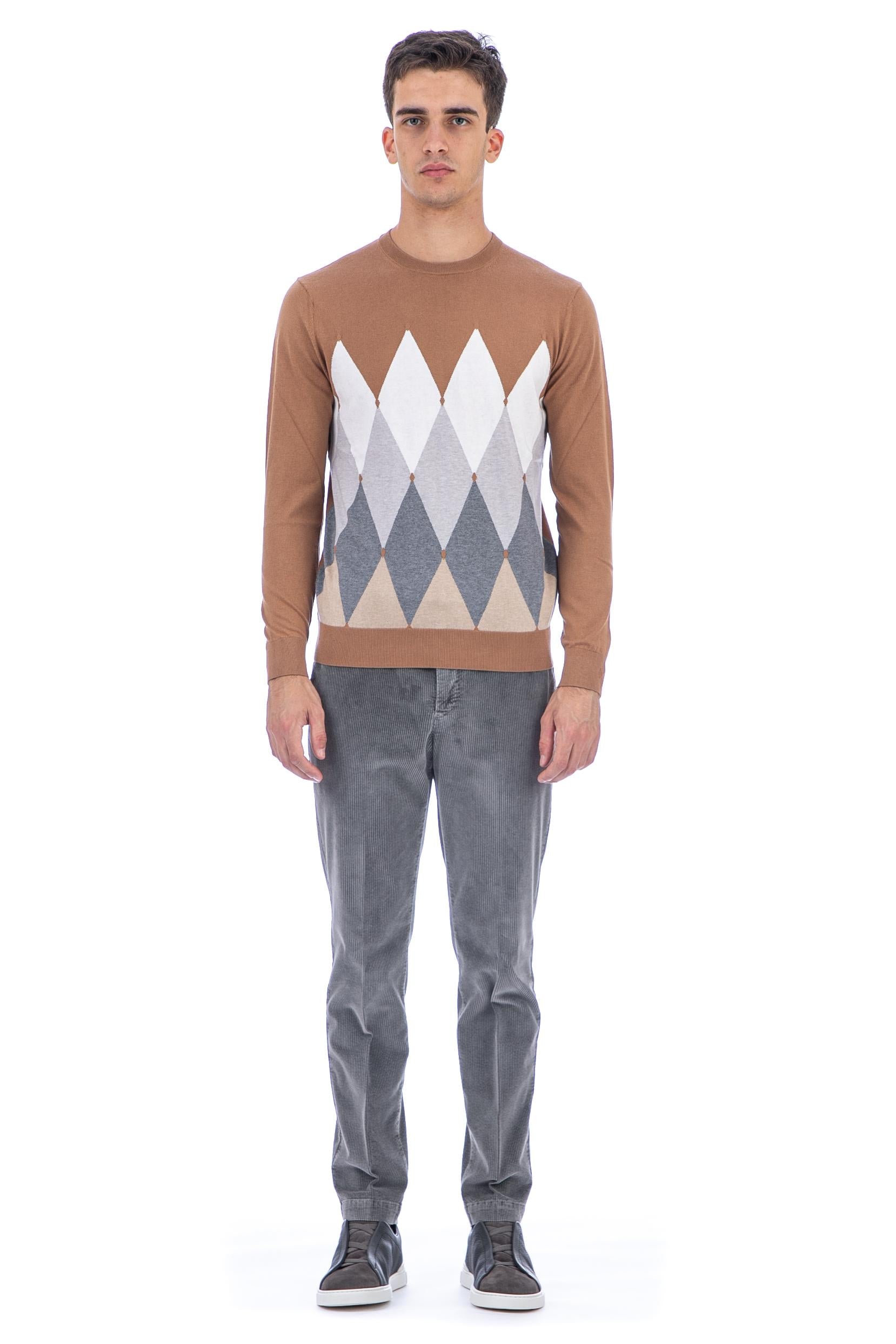 Ballantyne Maglia girocollo in cotone-cashmere diamond B2P000 14CA8/2 93837