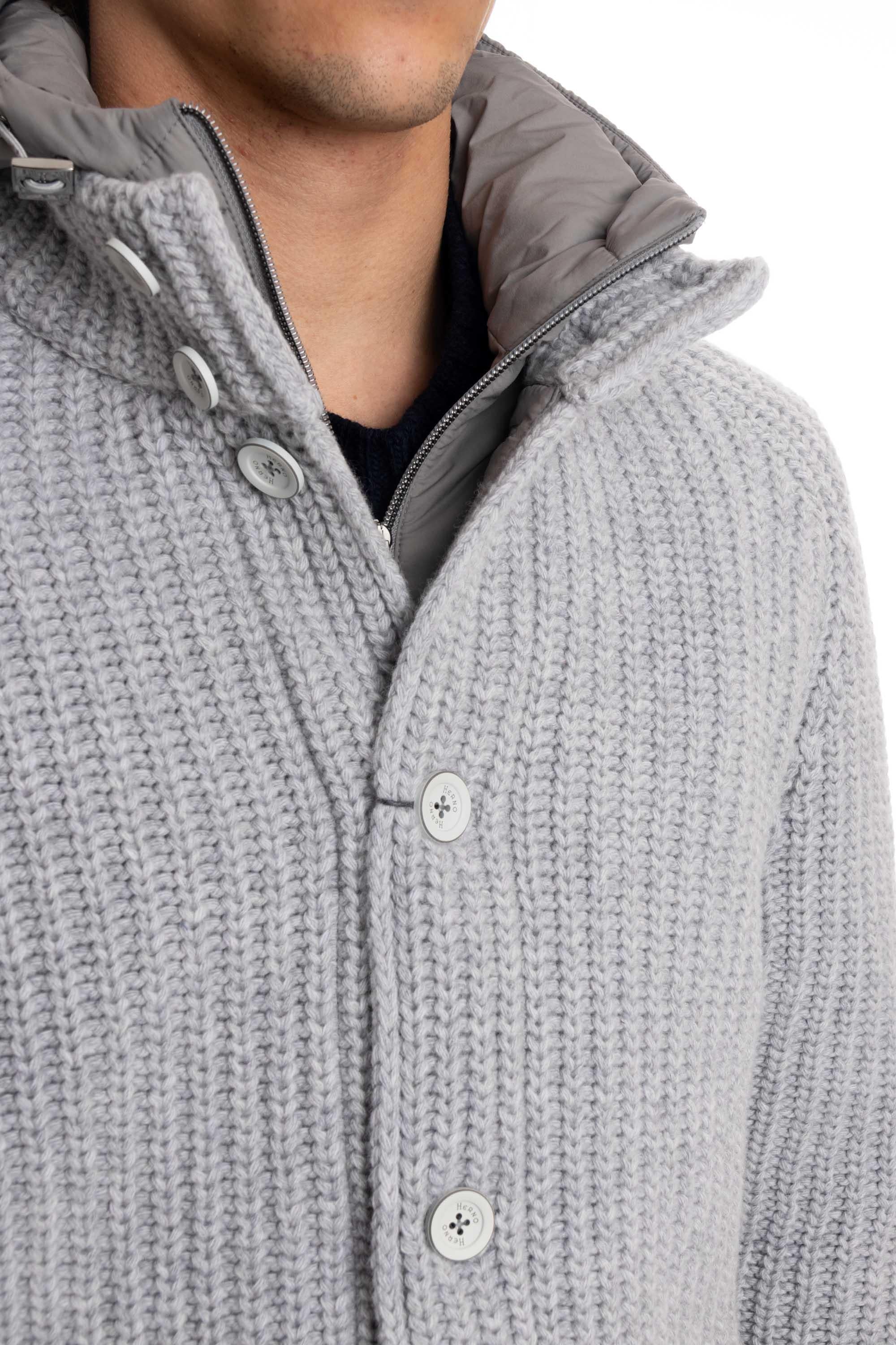 Giubbotto in lana punto pannocchia con doppio colletto removibile MC000150U 70016 9404 Herno