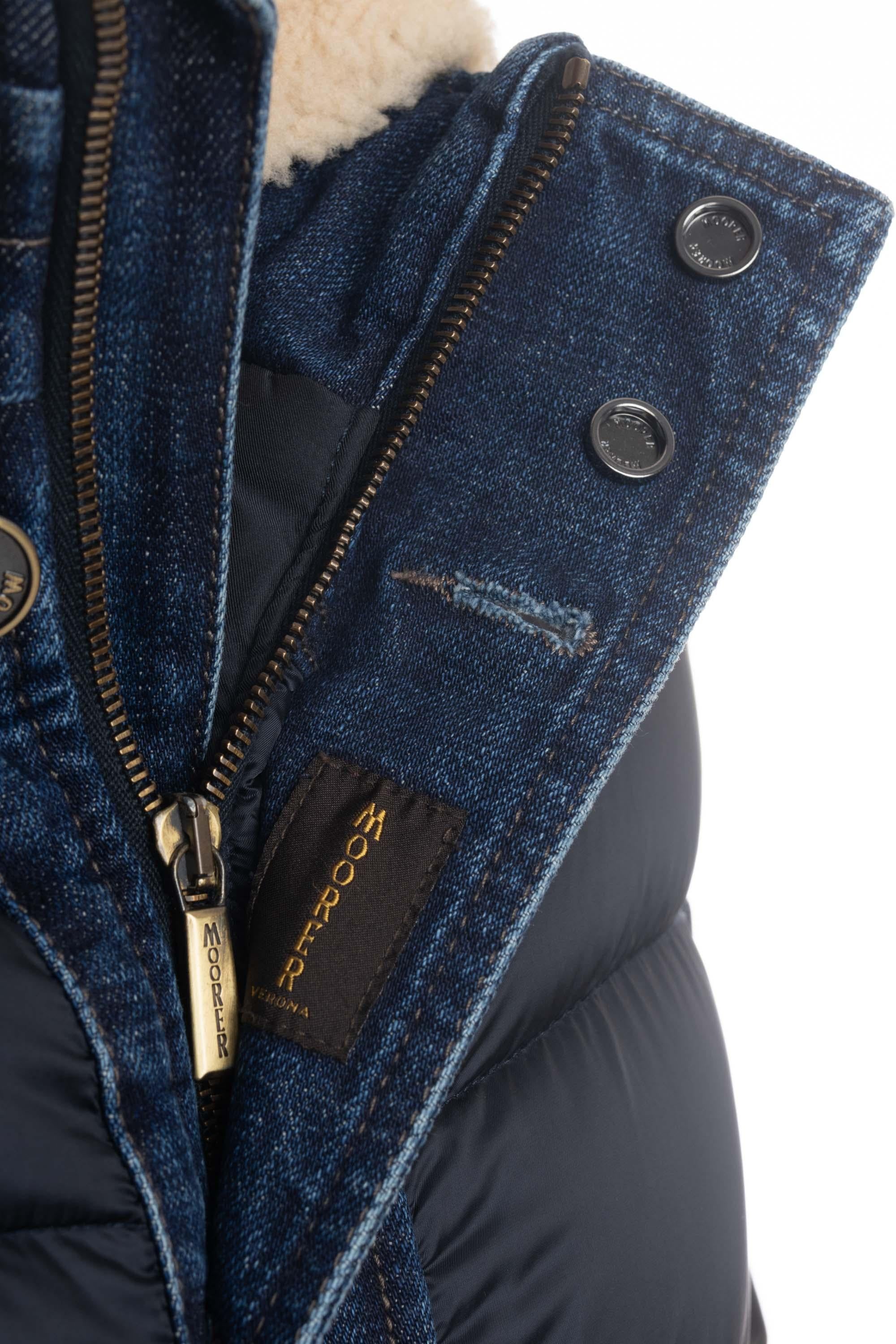 Moorer Piumino con dettagli in denim mod. Fantoni-104S FANTONI 104S BLU