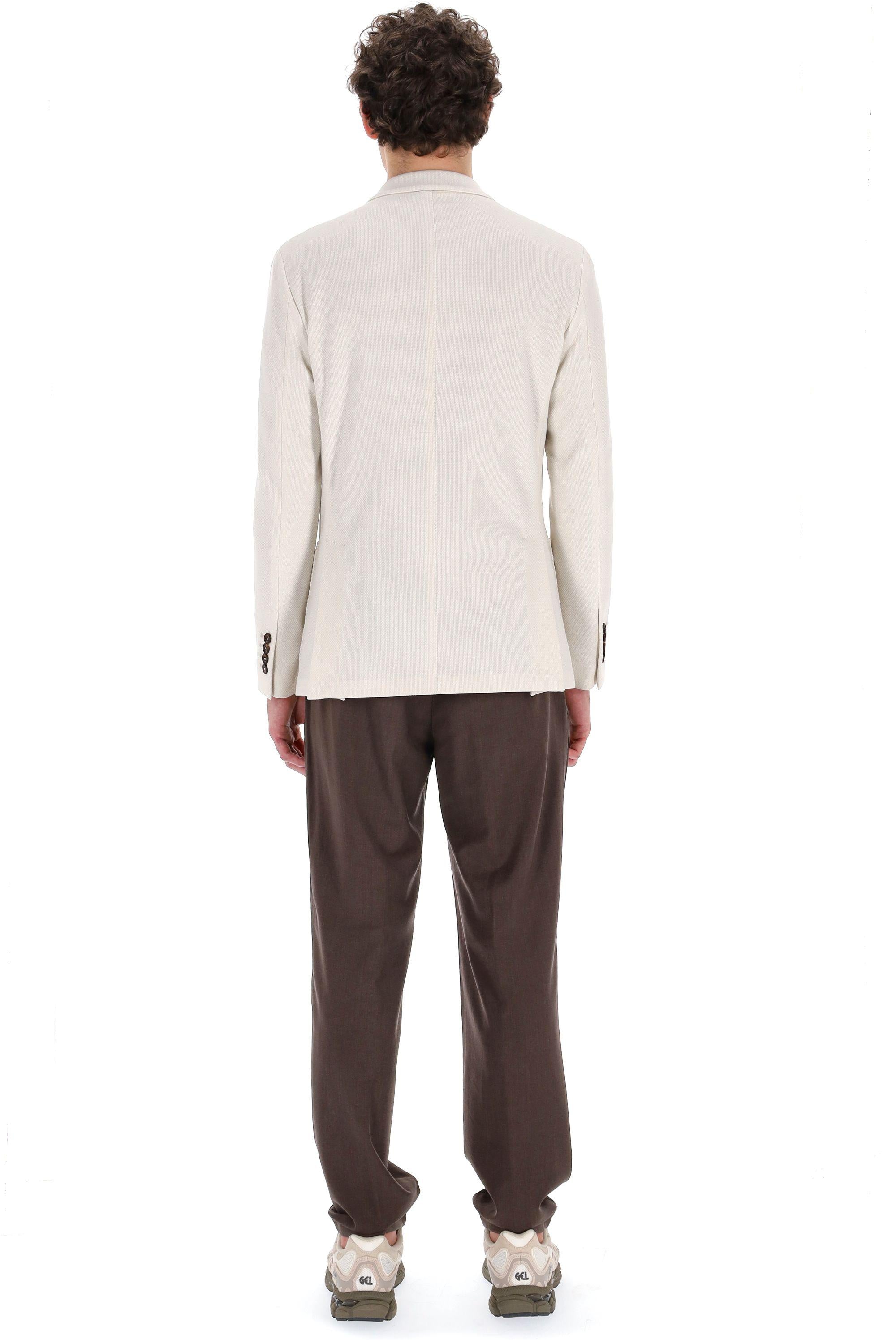 Giacca tramata doppiopetto in cotone comfort K70GIAA06 TES0K009 02 Eleventy