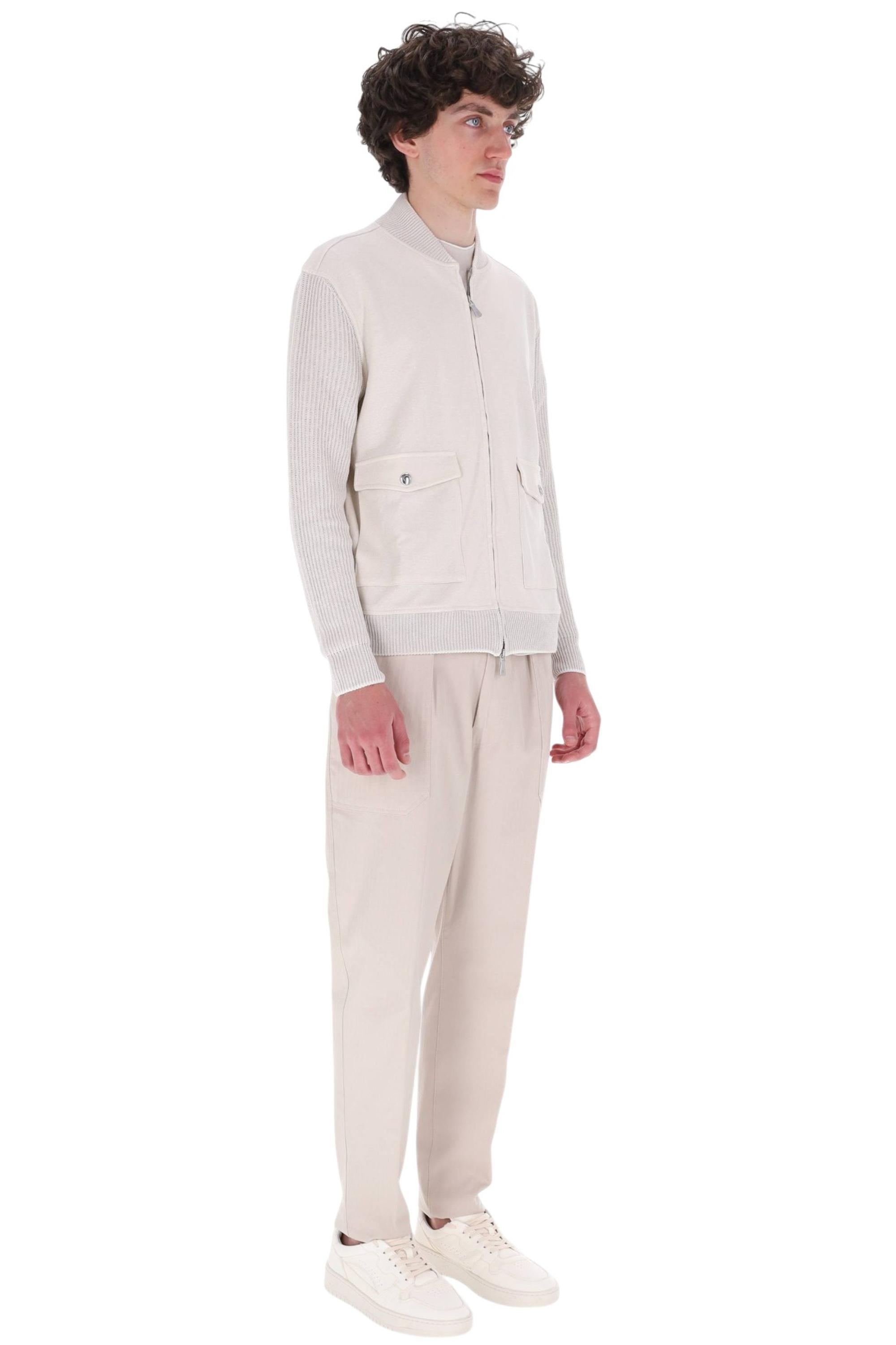 Eleventy Giubbino collo baseball in cotone-lino M75GBTM32 TES0M200 02-01