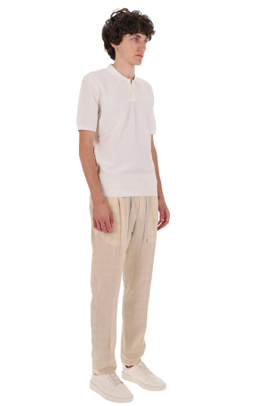 Orlebar Brown Polo tie stitch open collar mod. Roddy 277990 WHITE