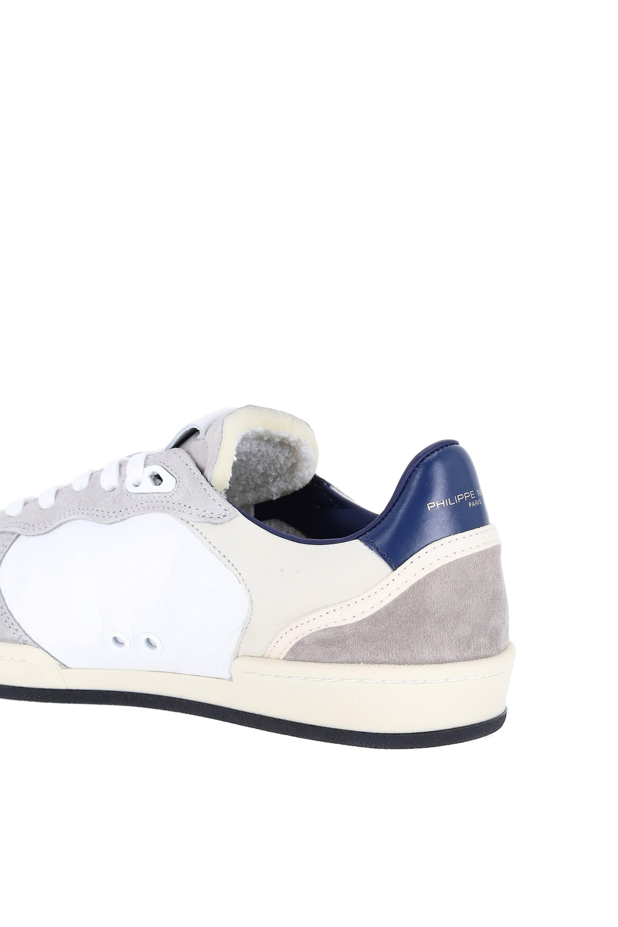 Philippe Model Sneaker in pelle e camoscio talloncino blu mod. Pigalle PGLU PGAL/4 VD02