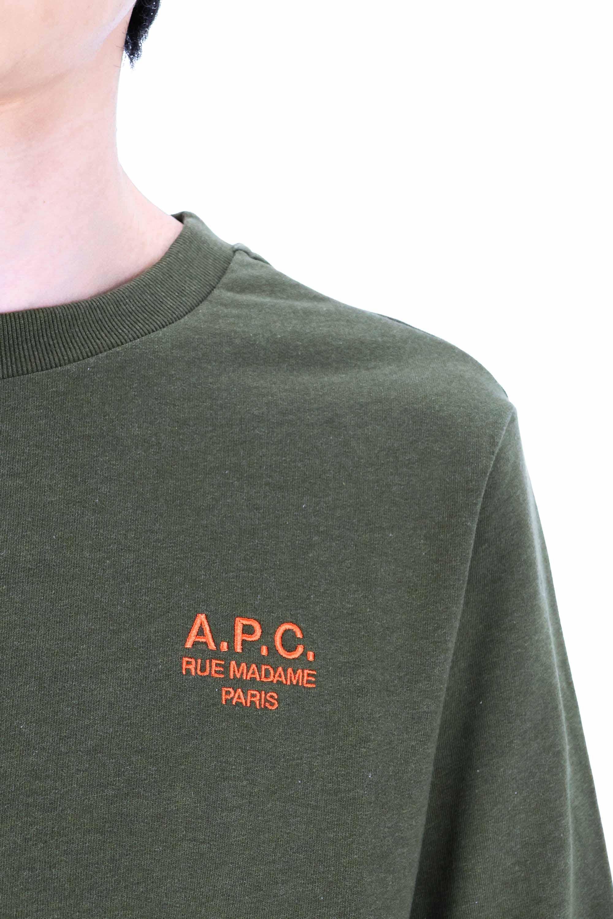 A.P.C. Felpa girocollo in cotone Rue Madame Paris COHGR M27913 KAKI