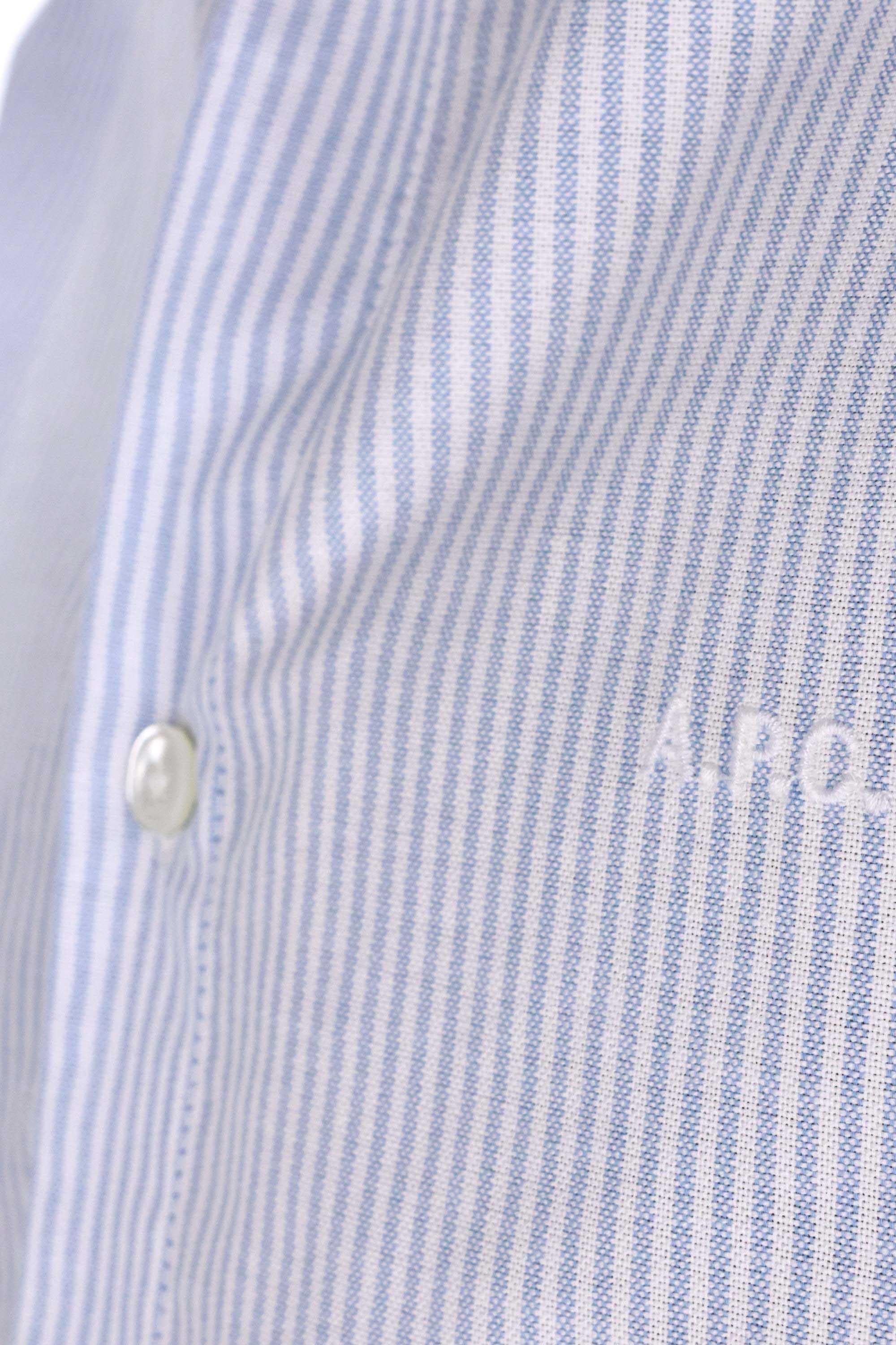 A.P.C. Camicia bacchettata in piquet di cotone Standard fit COGUH H12499 BLEU