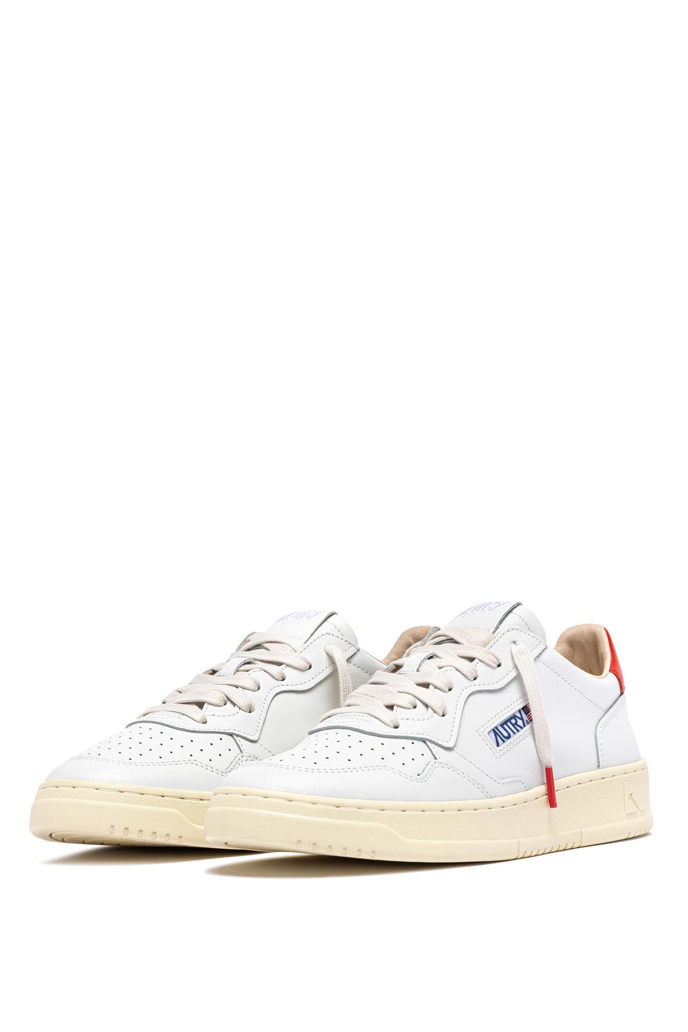 Autry Sneaker Medalist in pelle talloncino rosso AULM TB03 WHT/SORAN