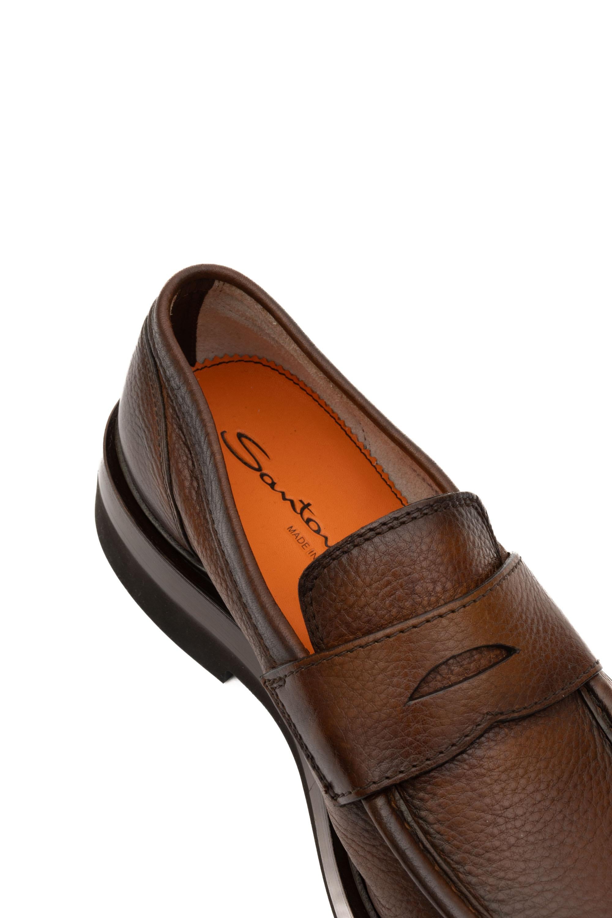 Santoni Mocassino in cervo fondo carro MCAF18365JW6SHAS T50