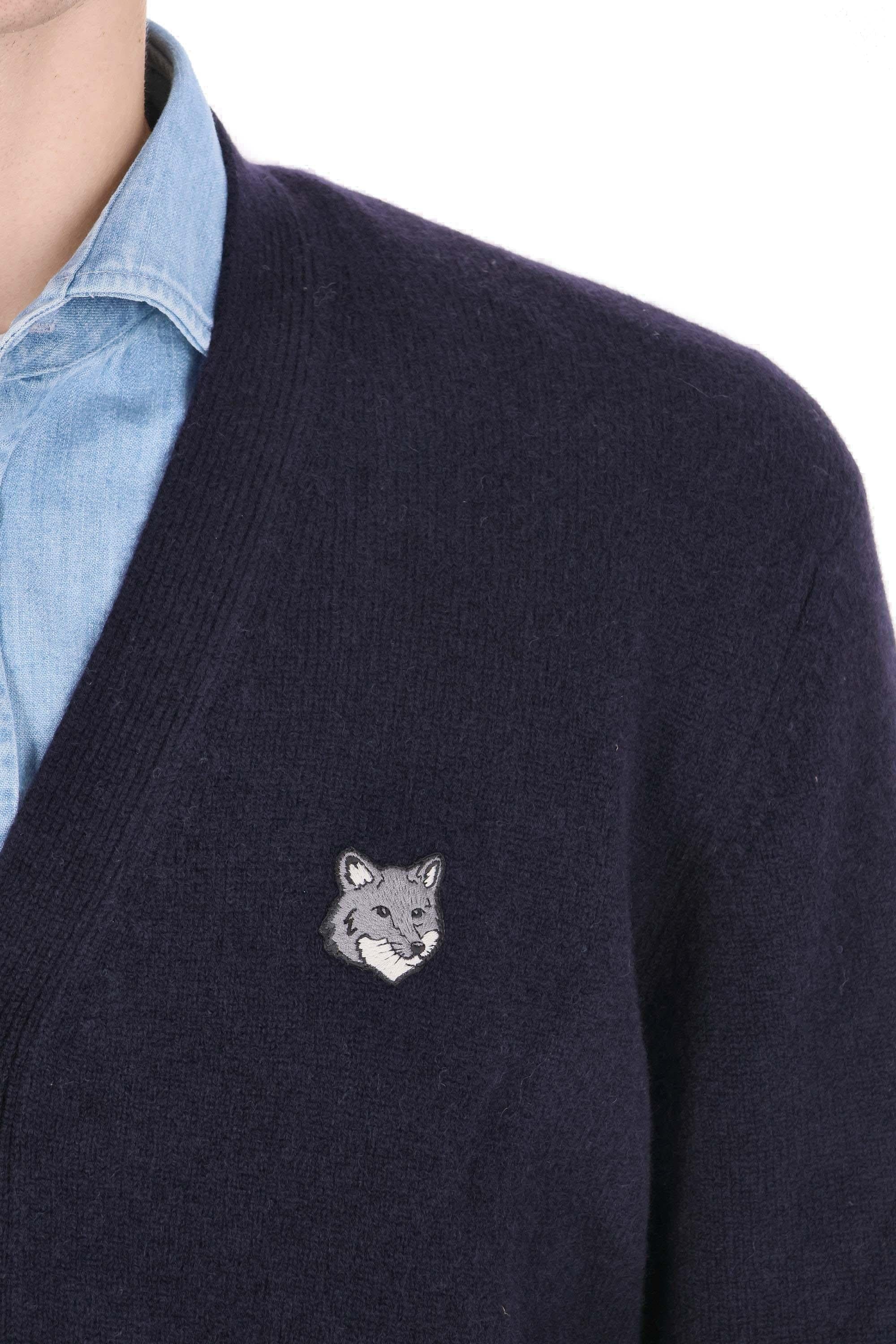 Maison Kitsuné Cardigan fox in lana comfort fit PM00502KT1006 0413