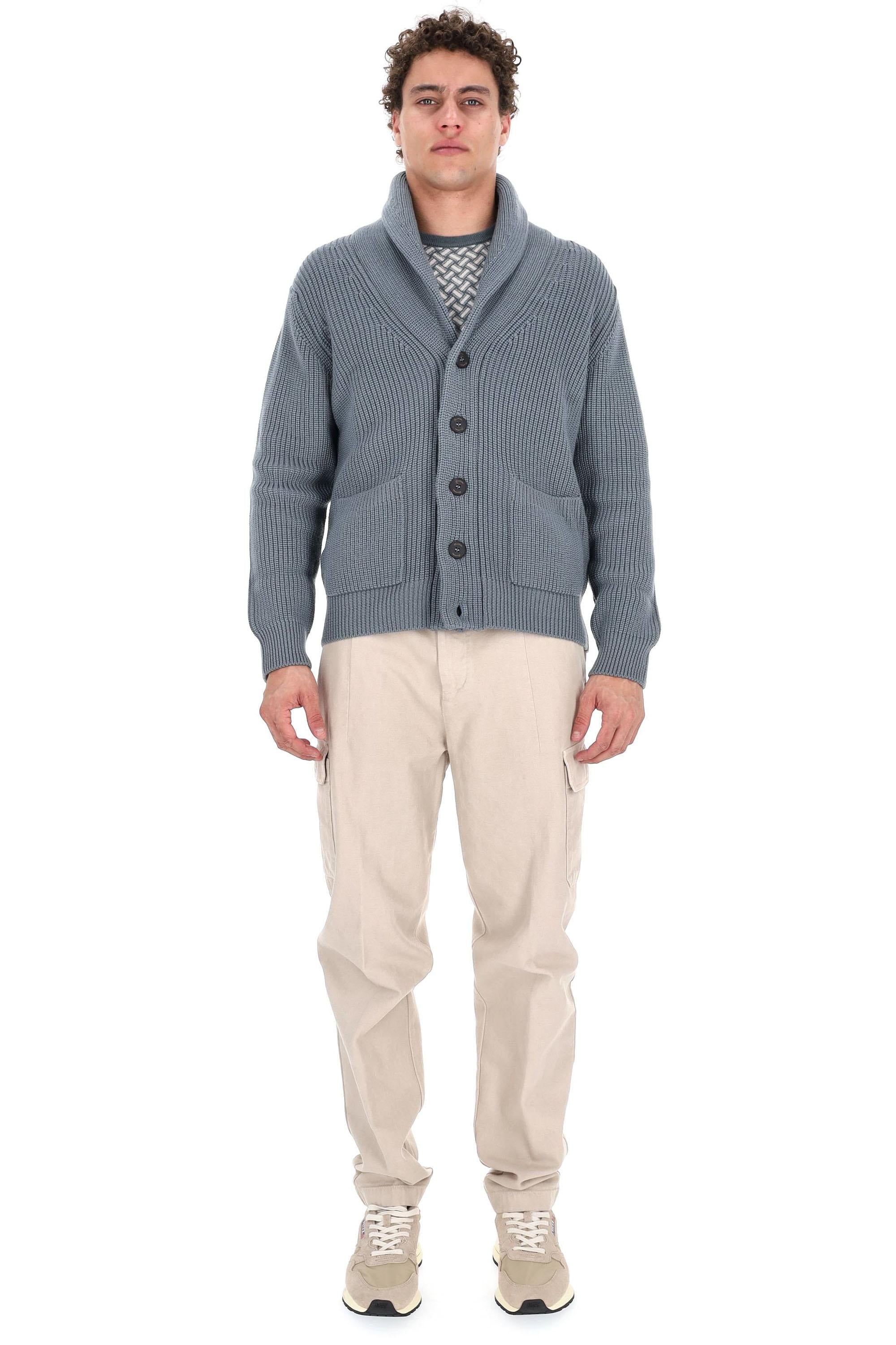 Drumohr Cardigan Steve Mc Queen collo a scialle in lana merino D5M419PNL 475