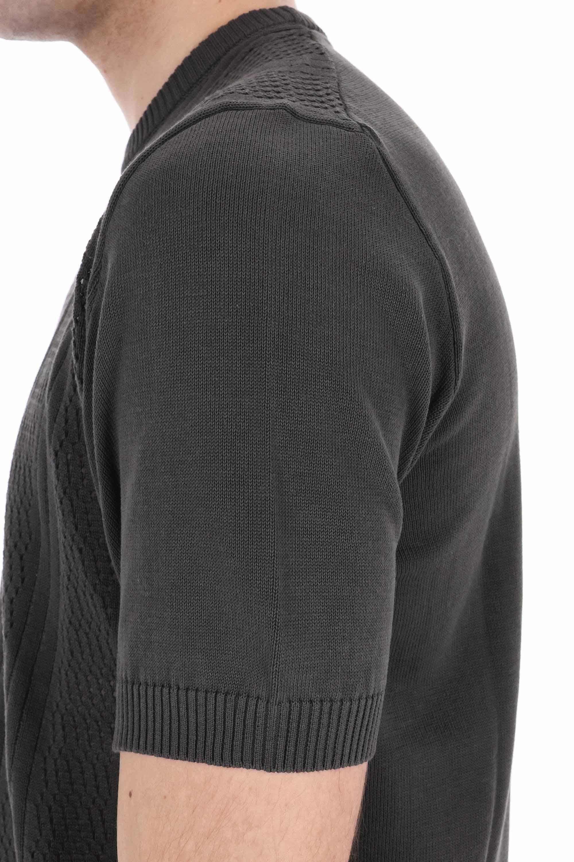 T-shirt a maglieria in cotone tramato D1Z300PT-2 470 Drumohr