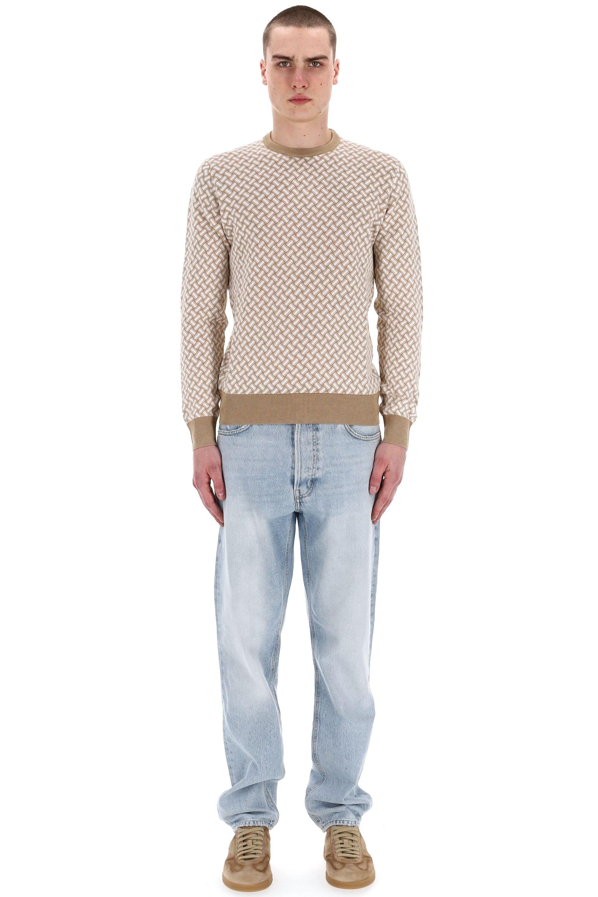 Drumohr Maglia girocollo biscottino in cotone-lino D9LZ113N-7 B39