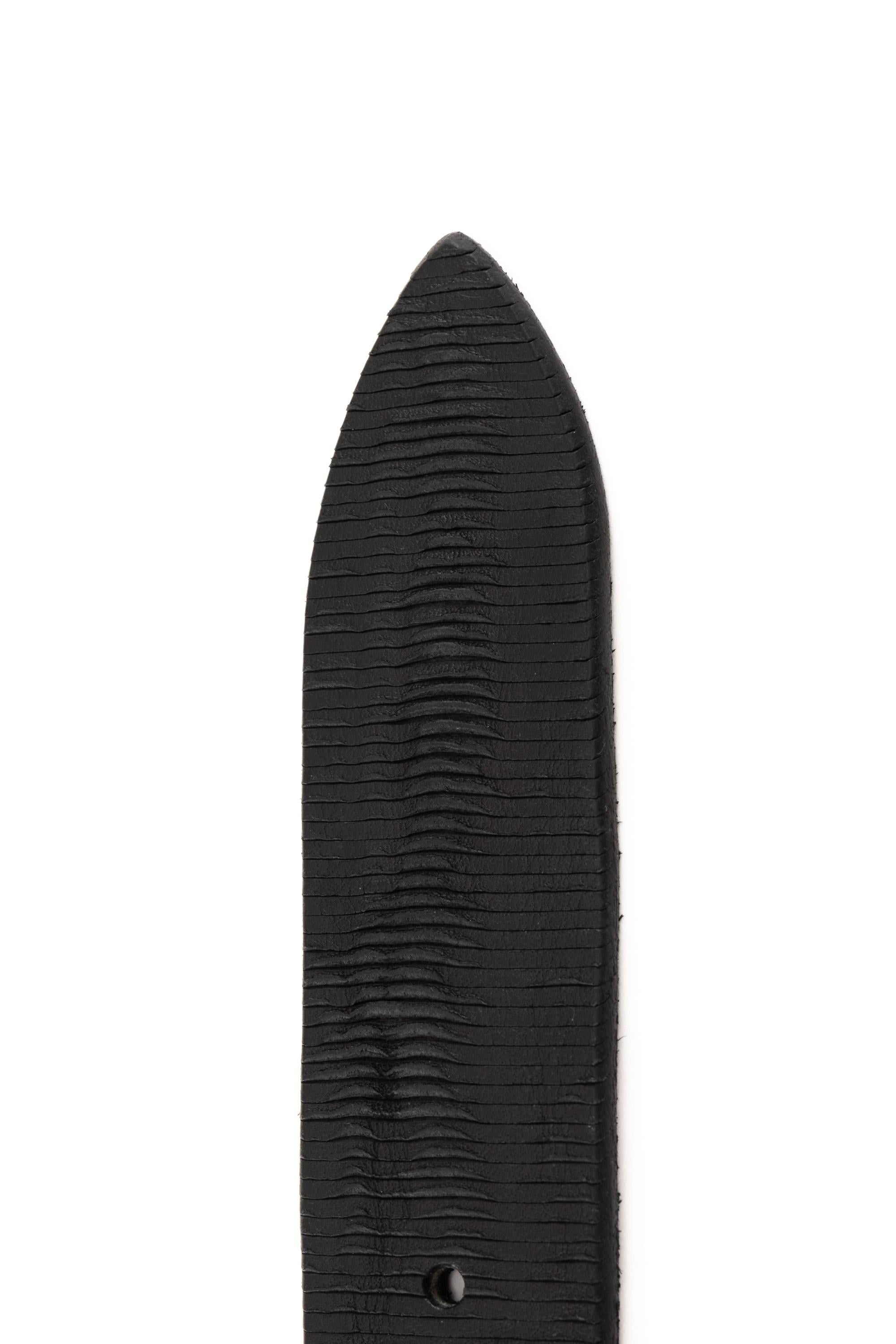 Orciani Cintura in pelle lavorazione lamellare U08173_BLA NERO