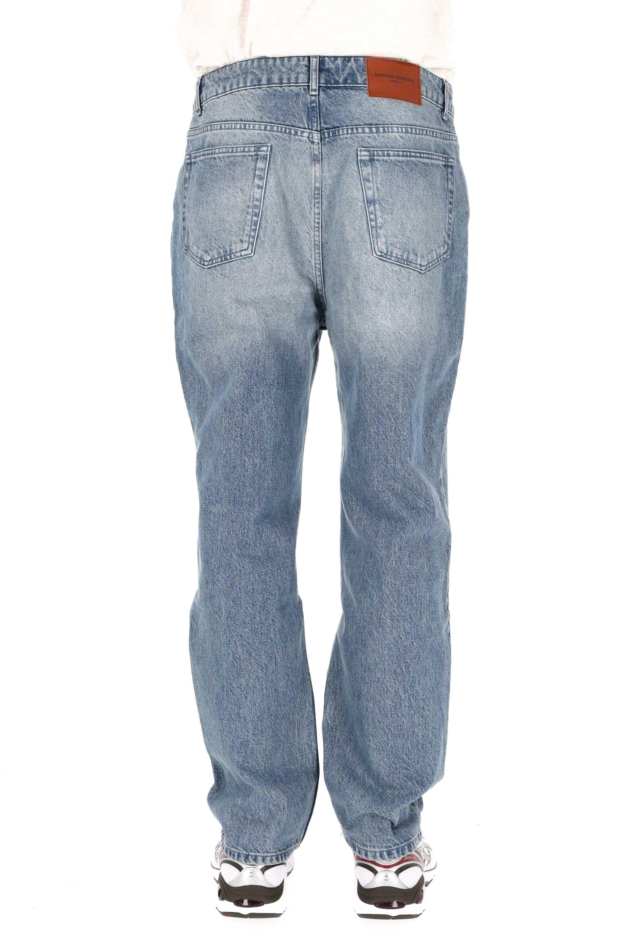 Officine Générale Jeand "Daily Classics" in puro cotone DLCM5PT765 MID BLUE