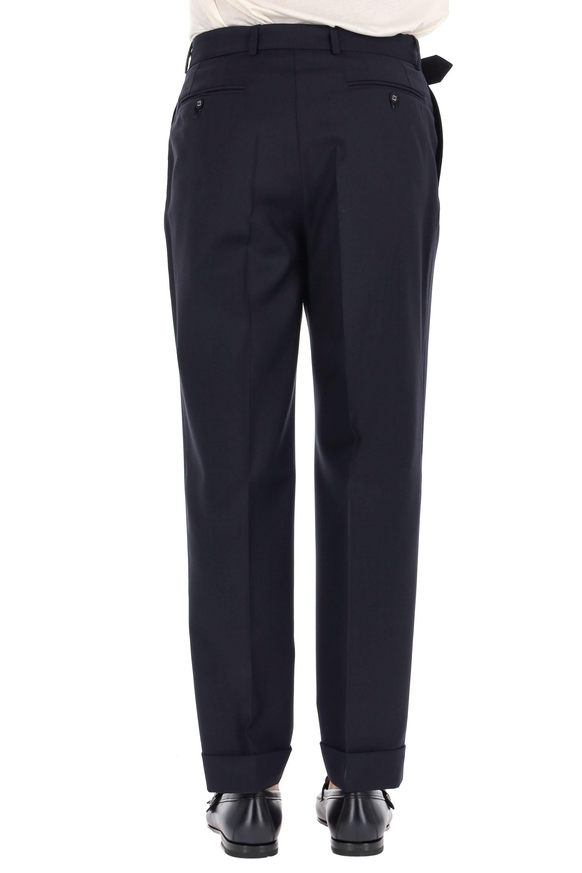 Officine Générale Pantalone in fresco lana mod. Hugo MTLG454 DARK NAVY