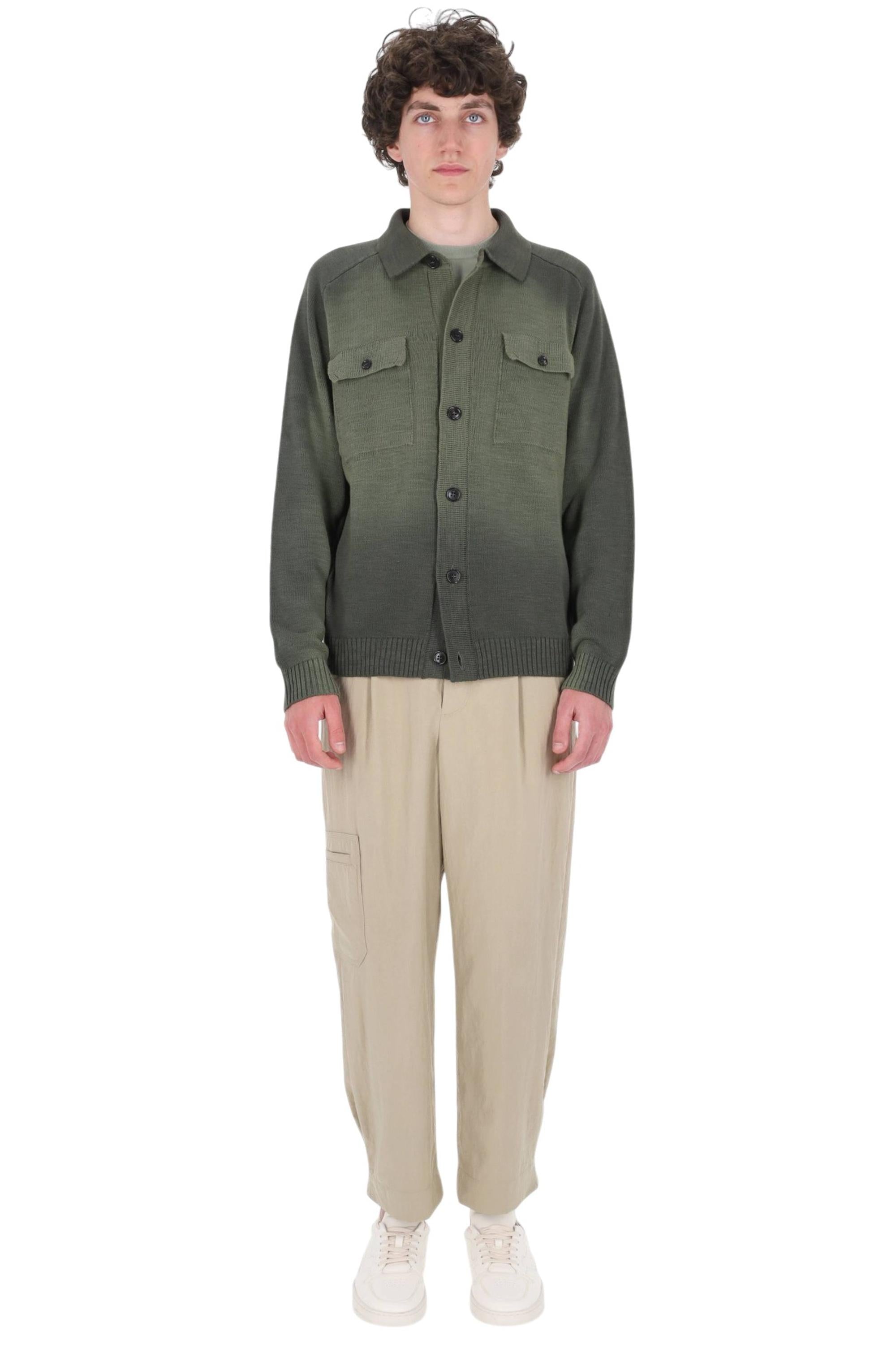 Roberto Collina Maglia-cardigan in cotone a tintura sfumata MYA18005 24