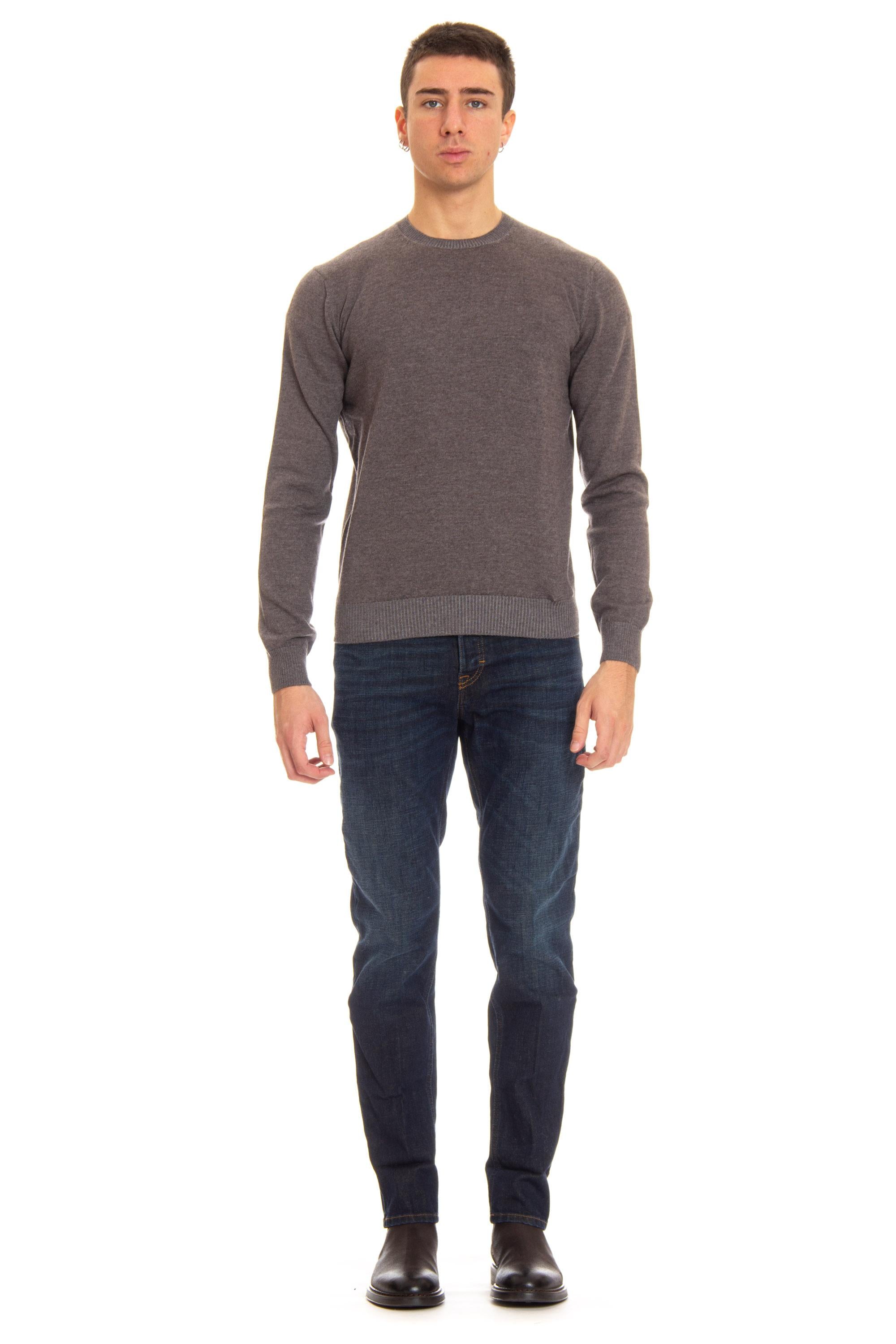 Maglia girocollo in lana melange 57153 14425 046 Gran Sasso