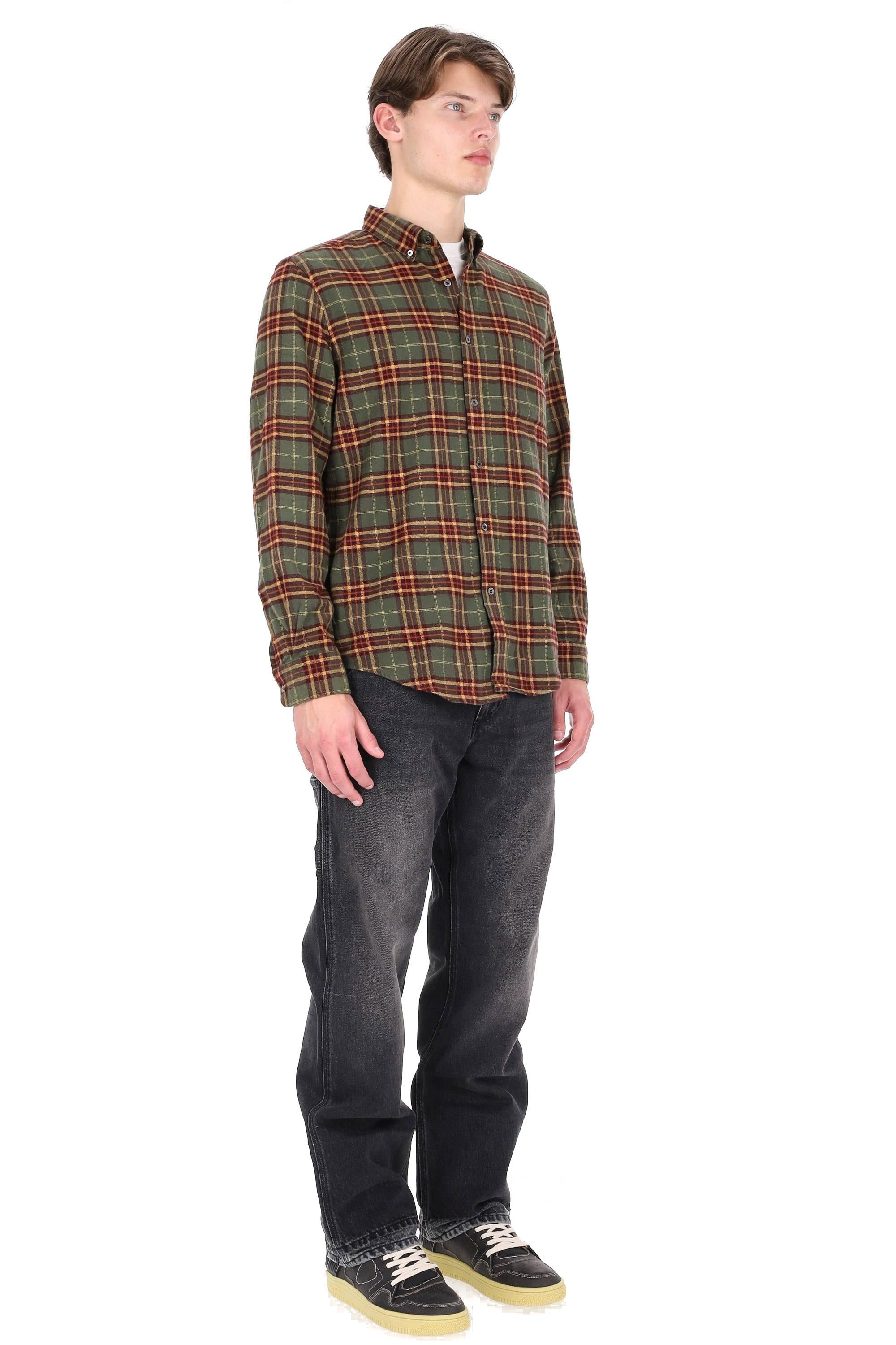 Portuguese Flannel Camicia in flanella di cotone modello Hoop 044 MLTCLR