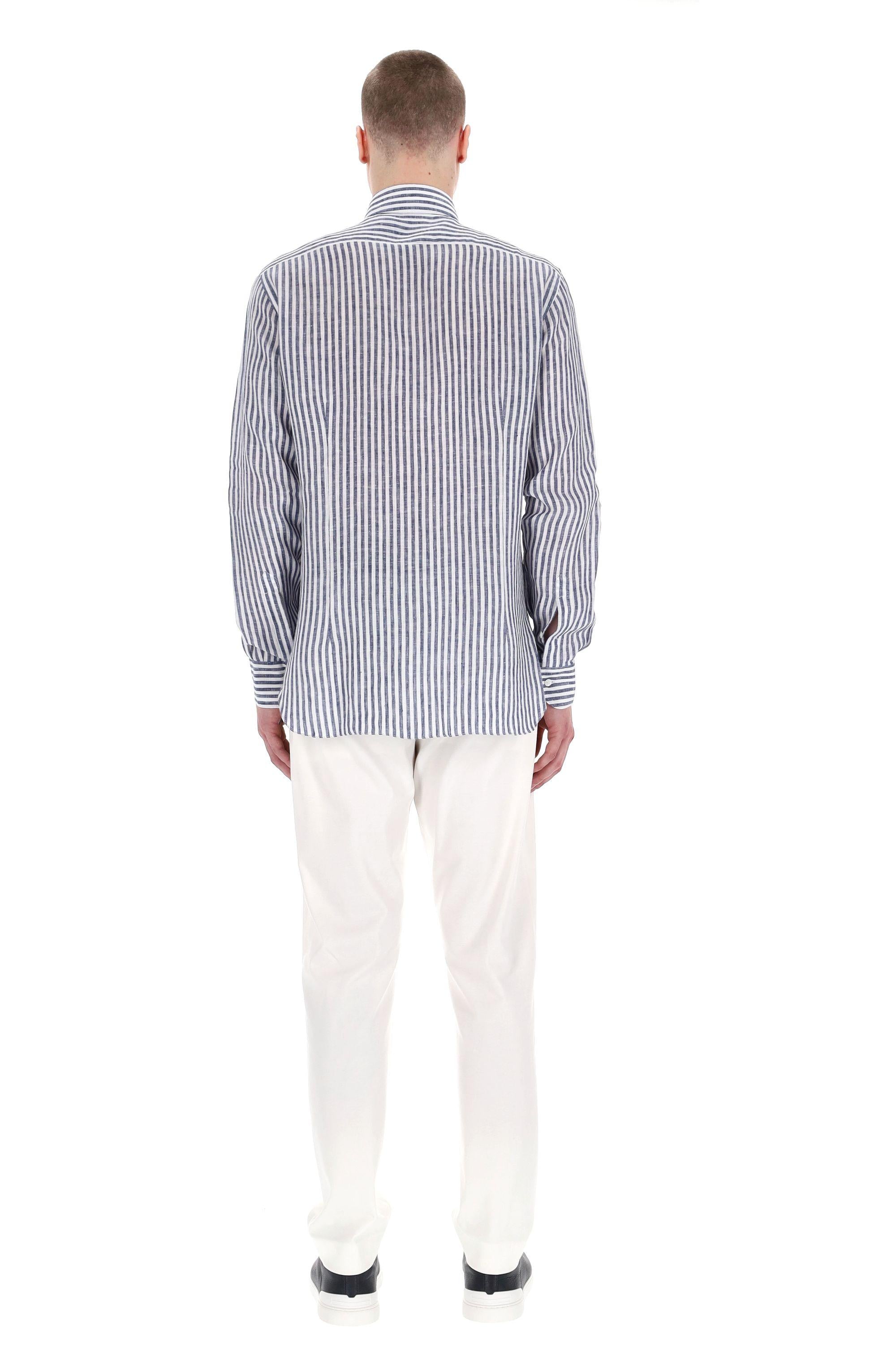 Camicia sartoriale bacchettata in lino linea Dandylife LIU13P0147066.U/2 0004 Barba