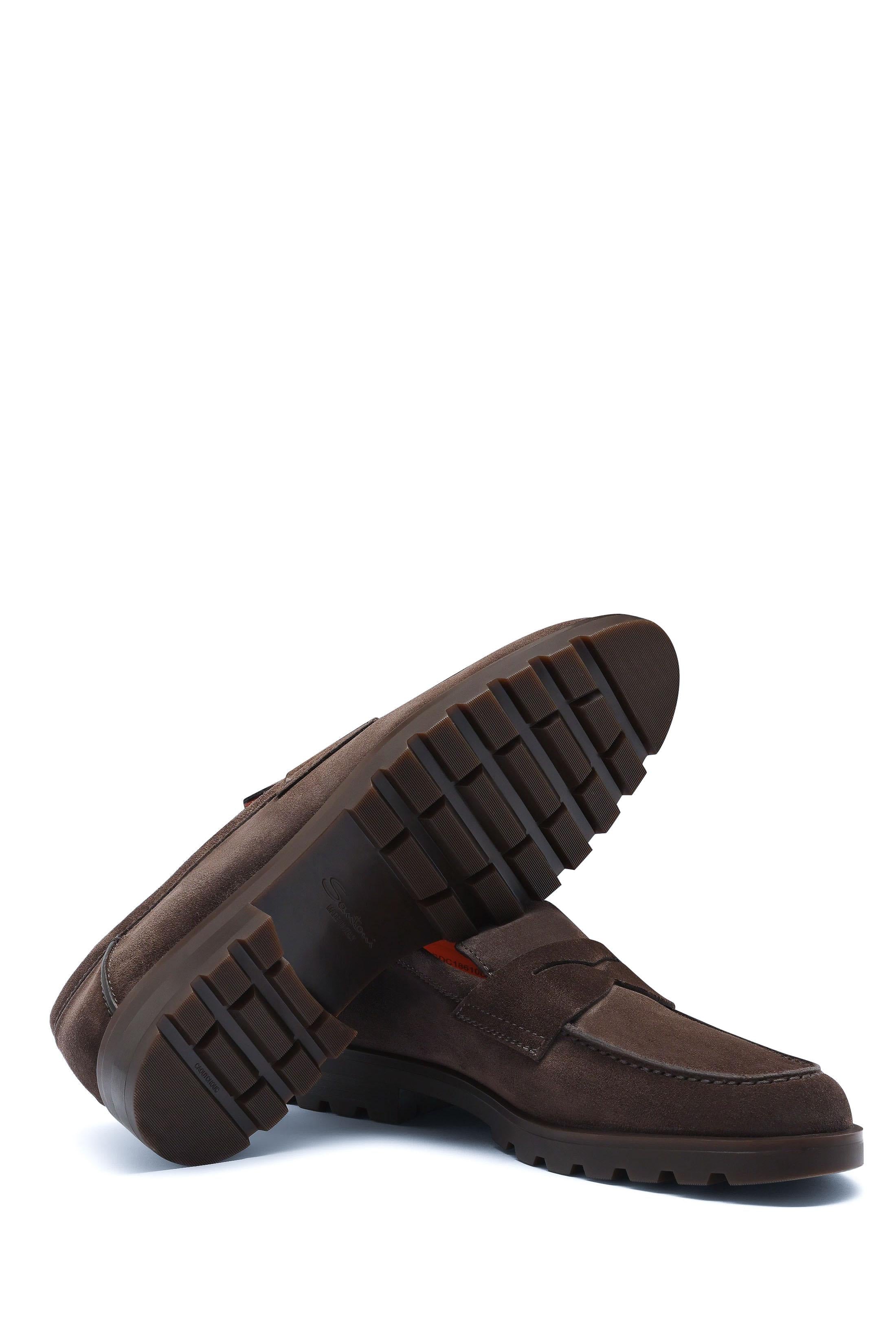 Santoni Mocassino in camoscio fondo carro in gomma MGDC18610DTRBSEY T50