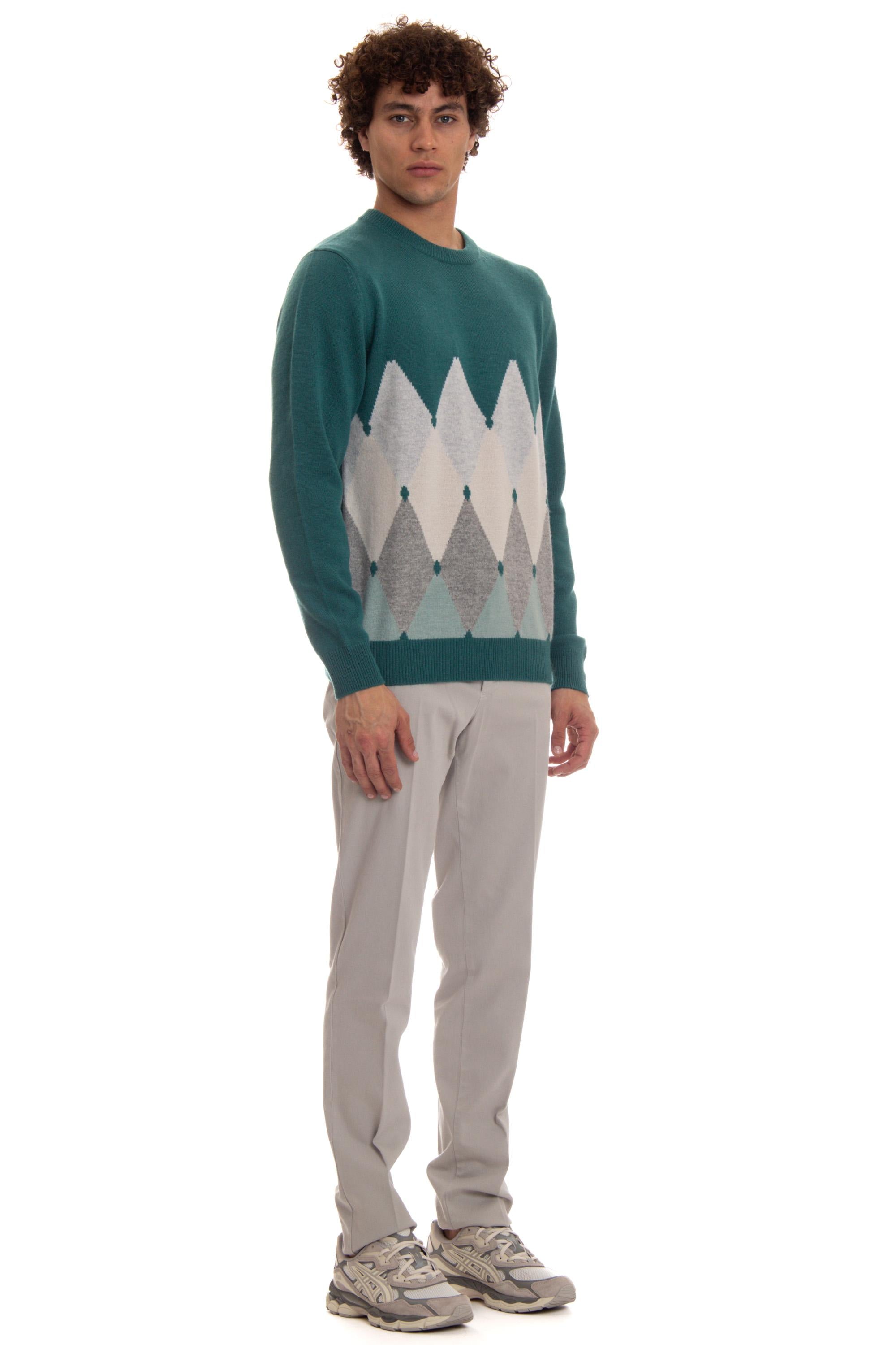 Maglia girocollo in cashmere argyle B2P000 7K0A8/4 92743 Ballantyne