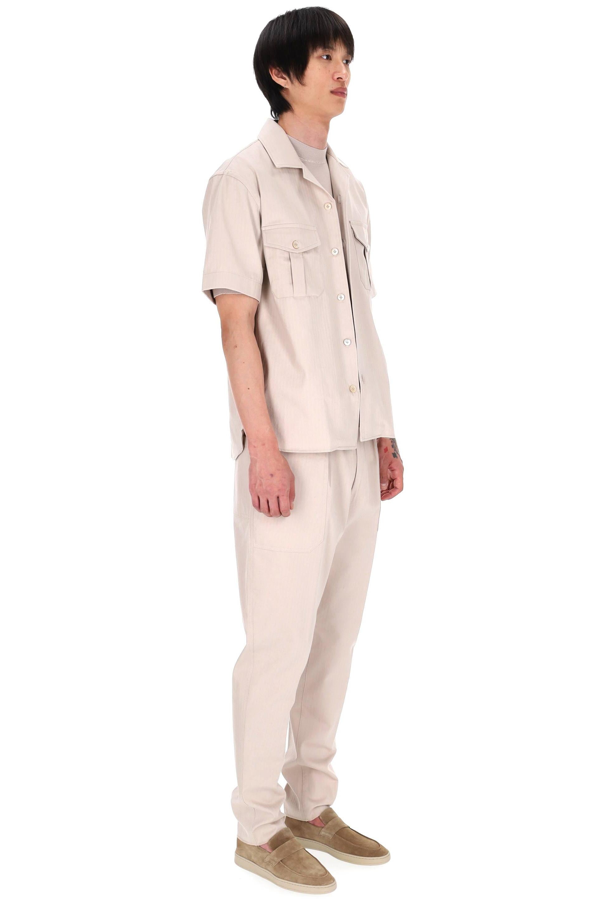 Eleventy Camicia-overshirt in cotone fantasia spina di pesce M75CAMM04 TES0M140 02