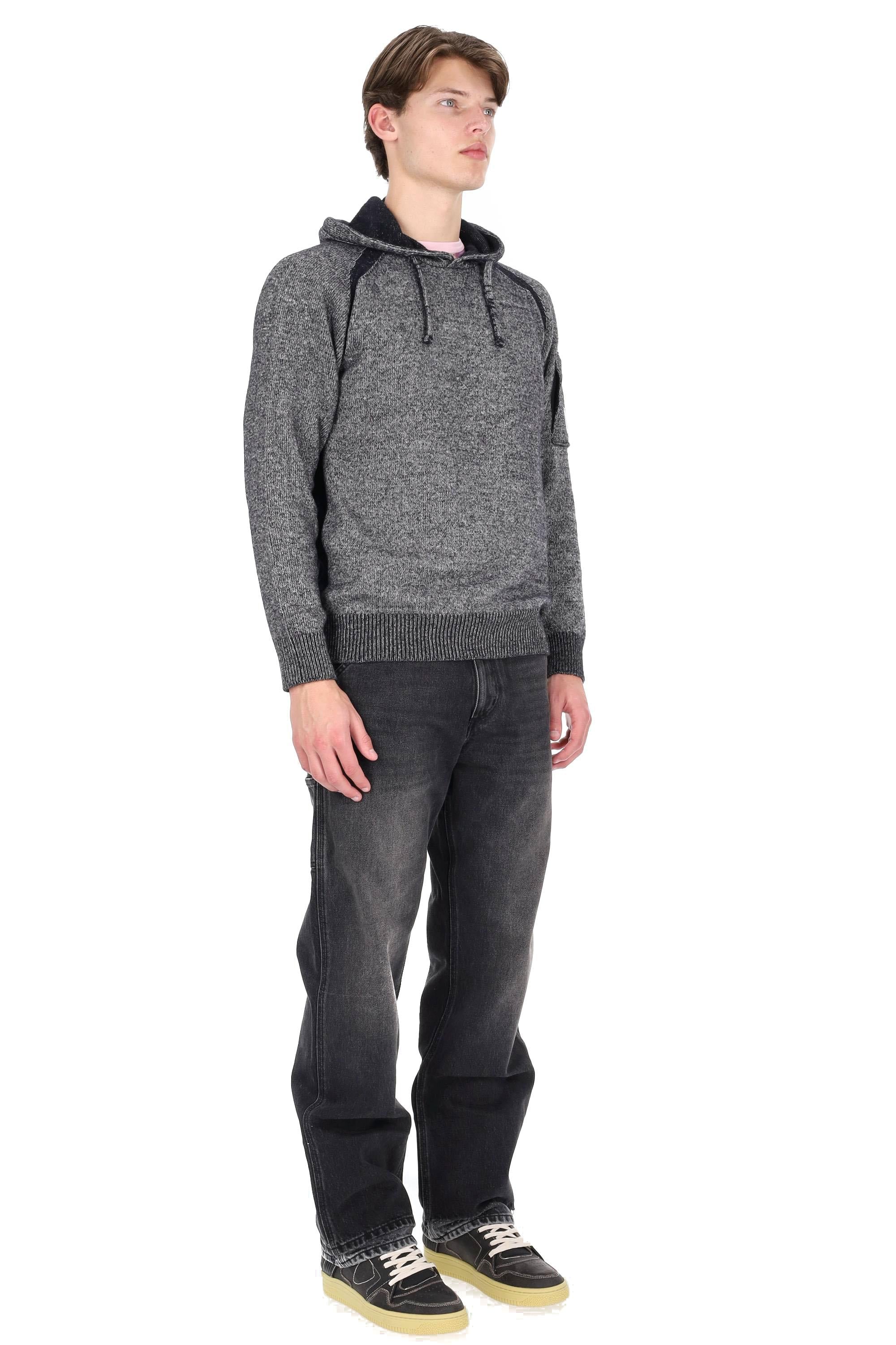 CP Company Maglia-felpa in lana moulinè con cappuccio MKN254A00-6170A/2 M97