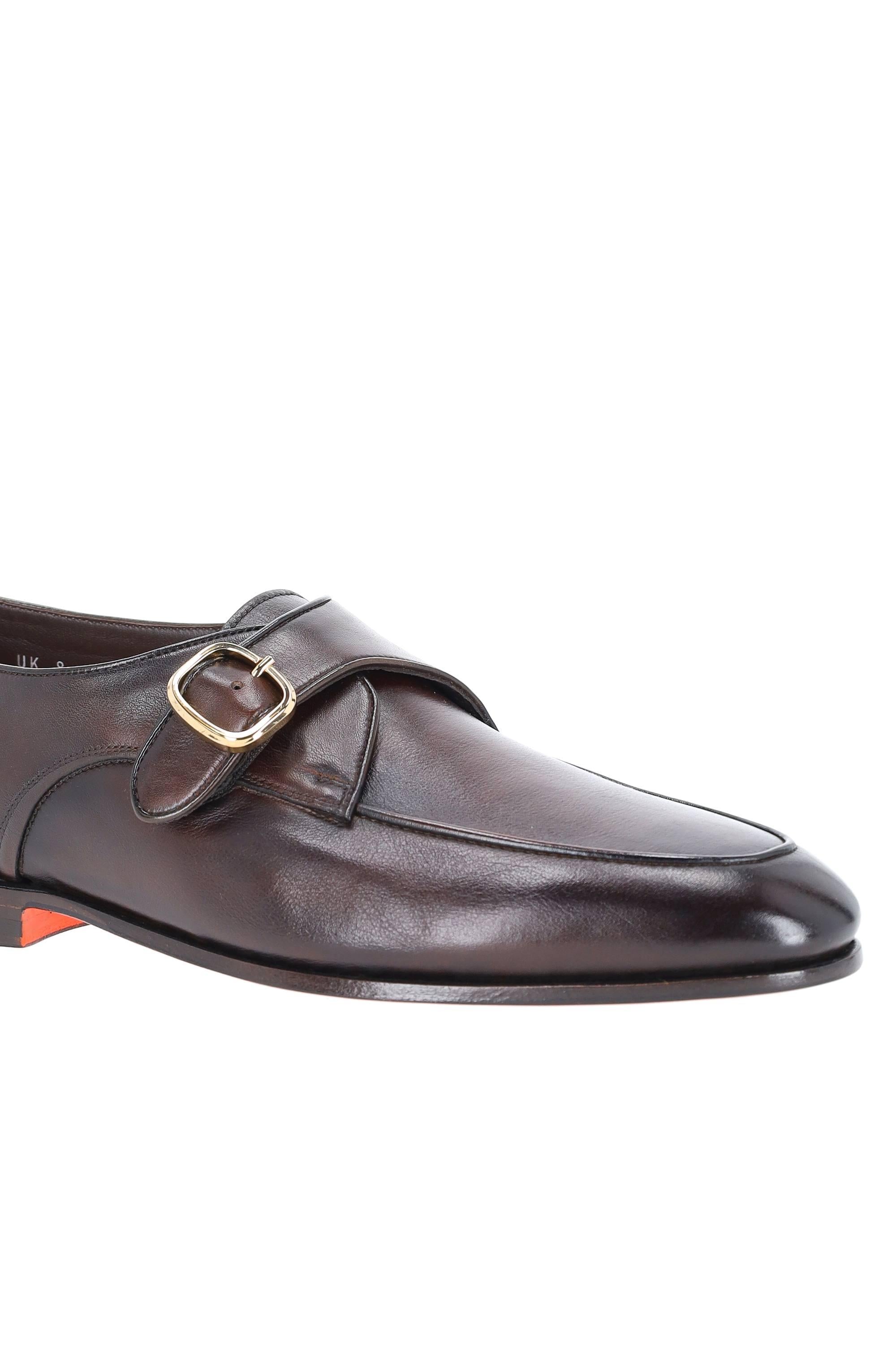 Santoni Scarpa mono fibbia in pelle mod. Carlo lavorazione goodyear MCNC19259SA4SMEM T50