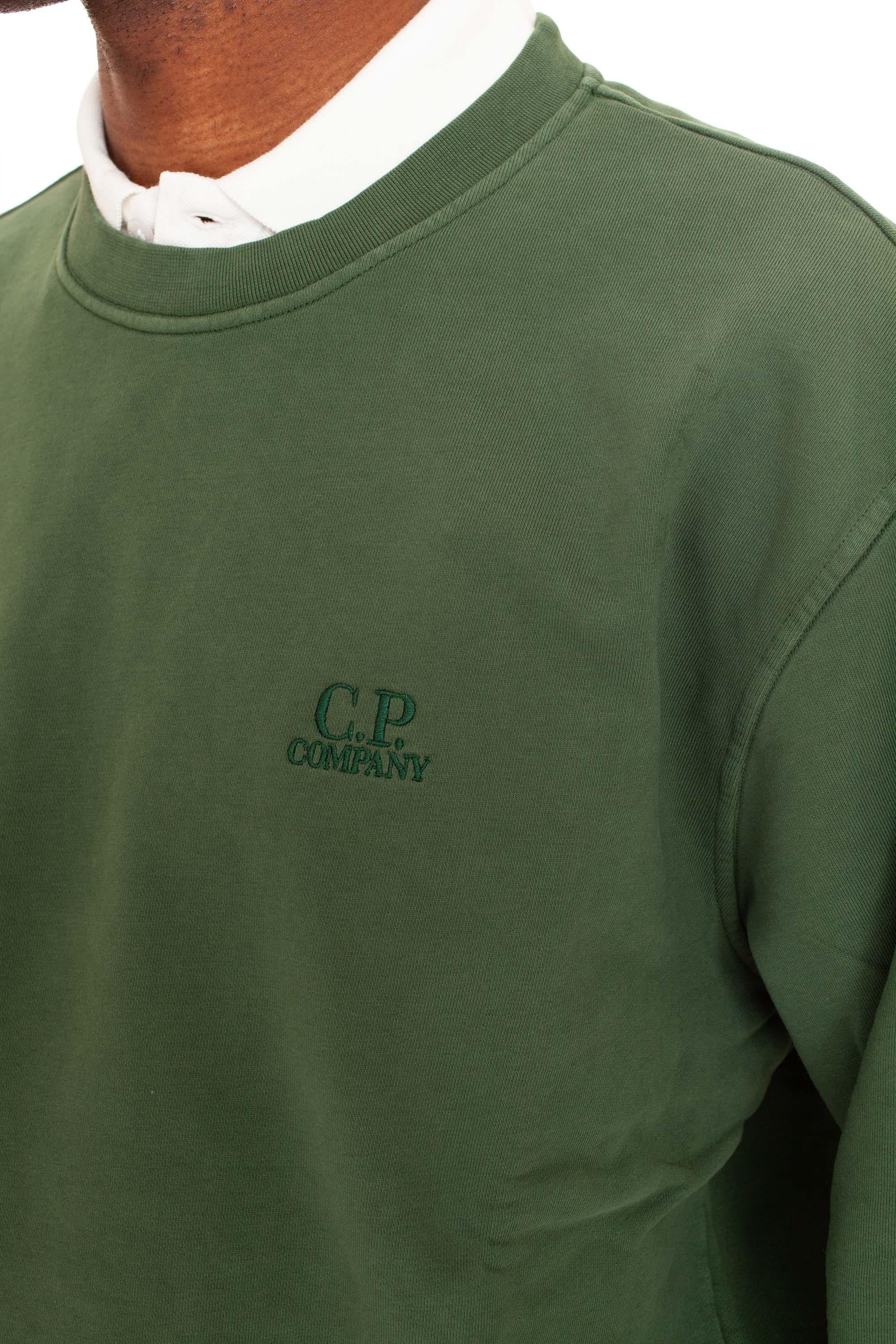 Felpa girocollo in cotone con logo CMSS098B-110044R 649 CP Company