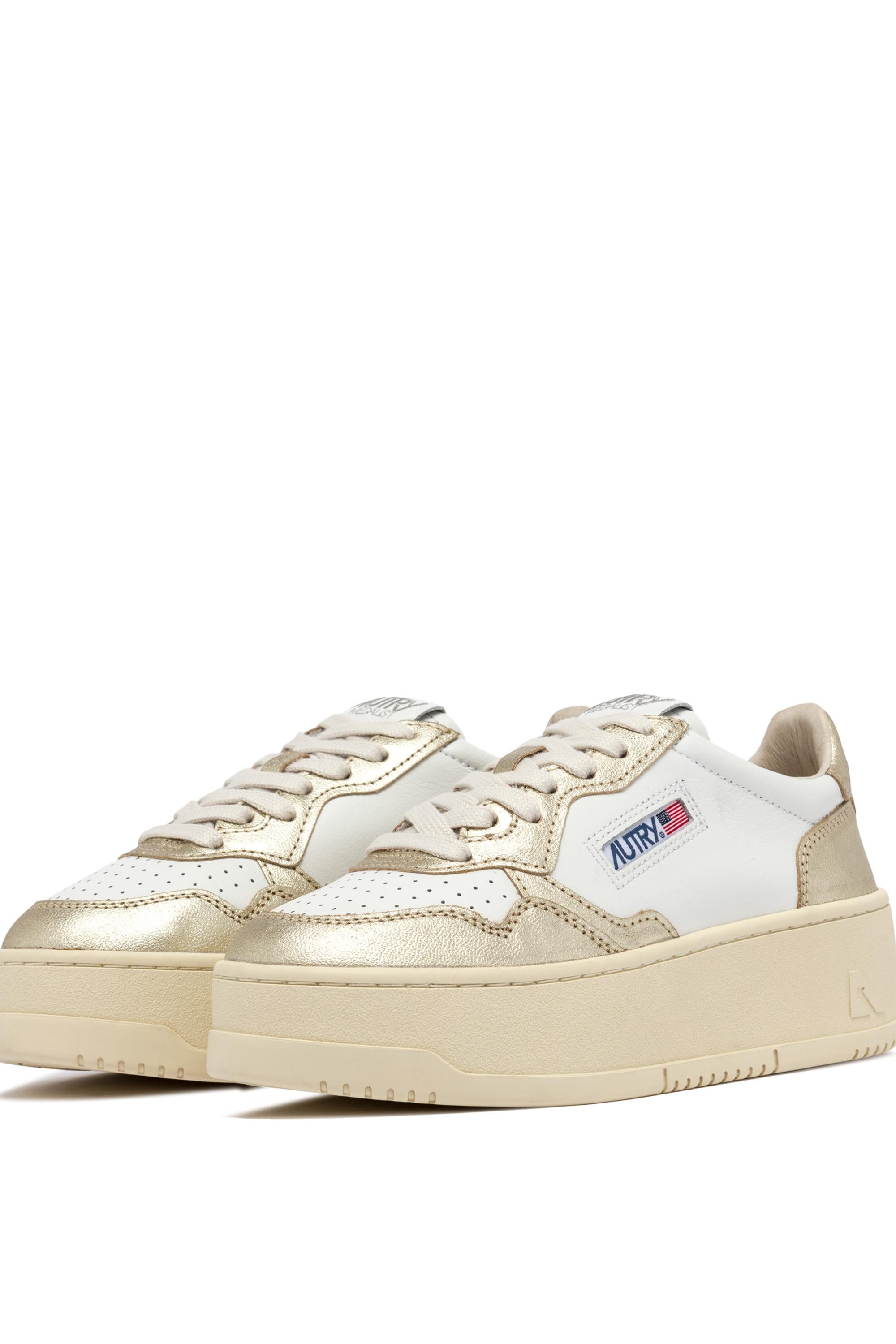 Autry Sneaker donna Medalist Platform bicolor in pelle PTLW WB16 WHT/PLATINUM