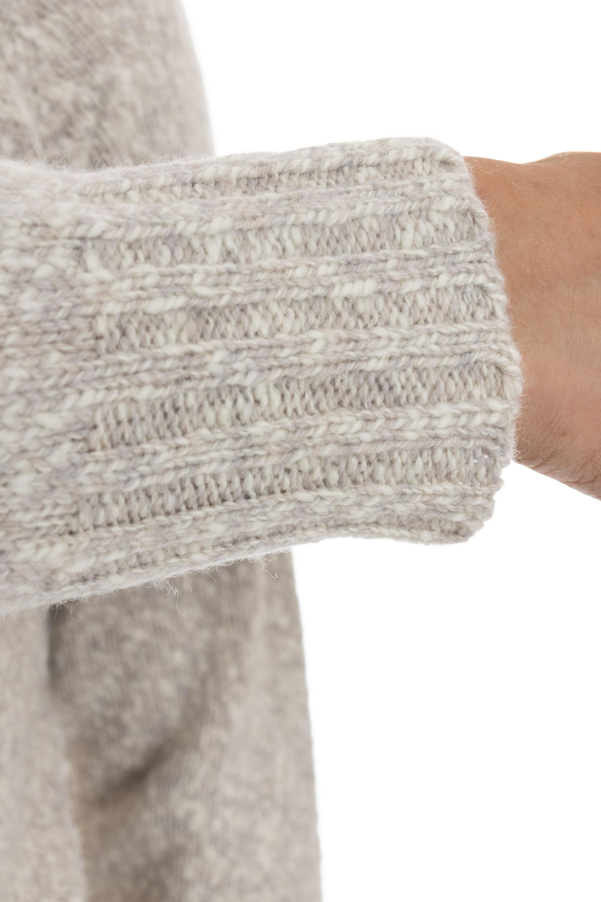 Maglia girocollo in lana di agnello moulinè D5W103MR M128 Drumohr