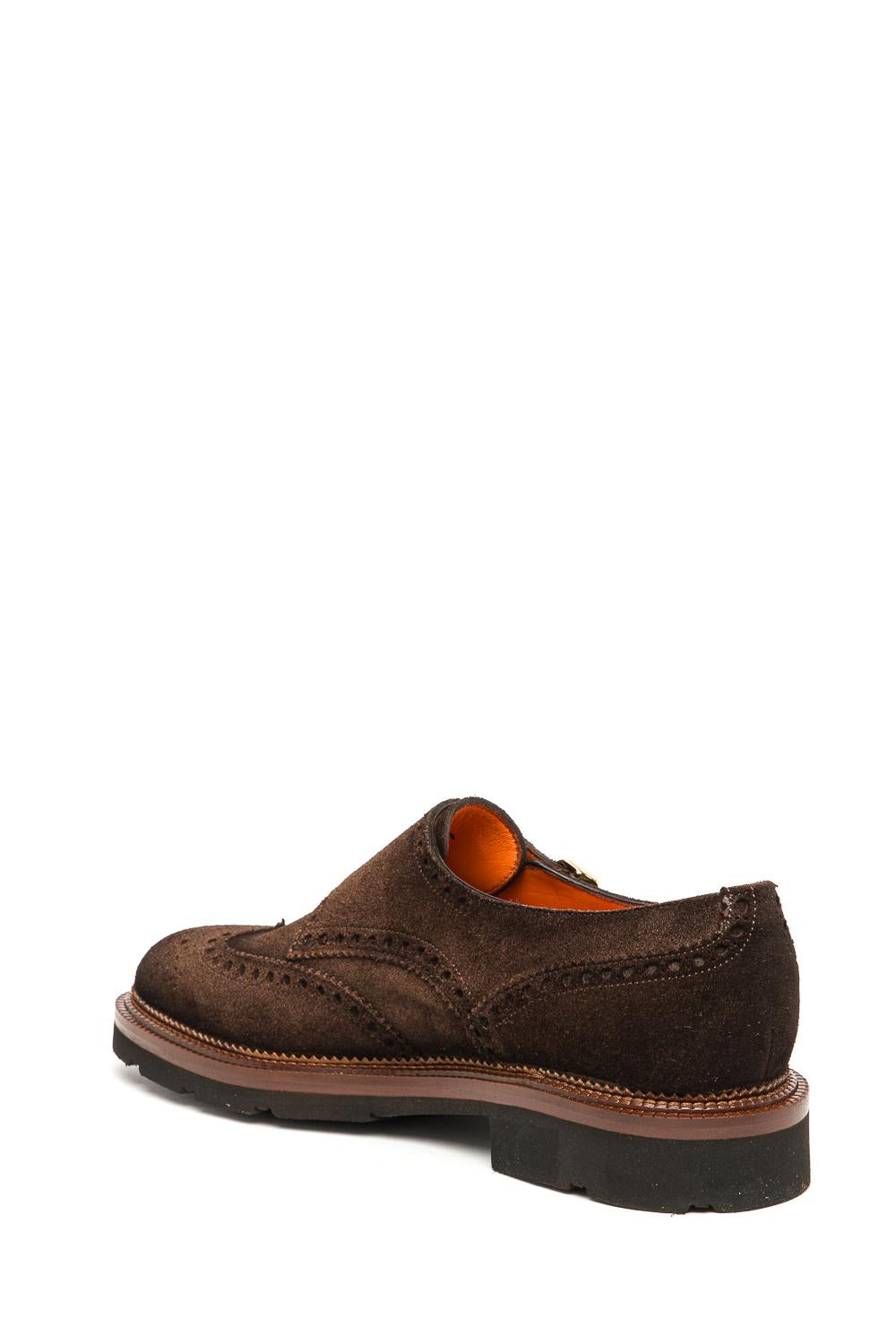 Santoni Scarpa doppia fibbia in camoscio MCC019160JL4GRVR T50