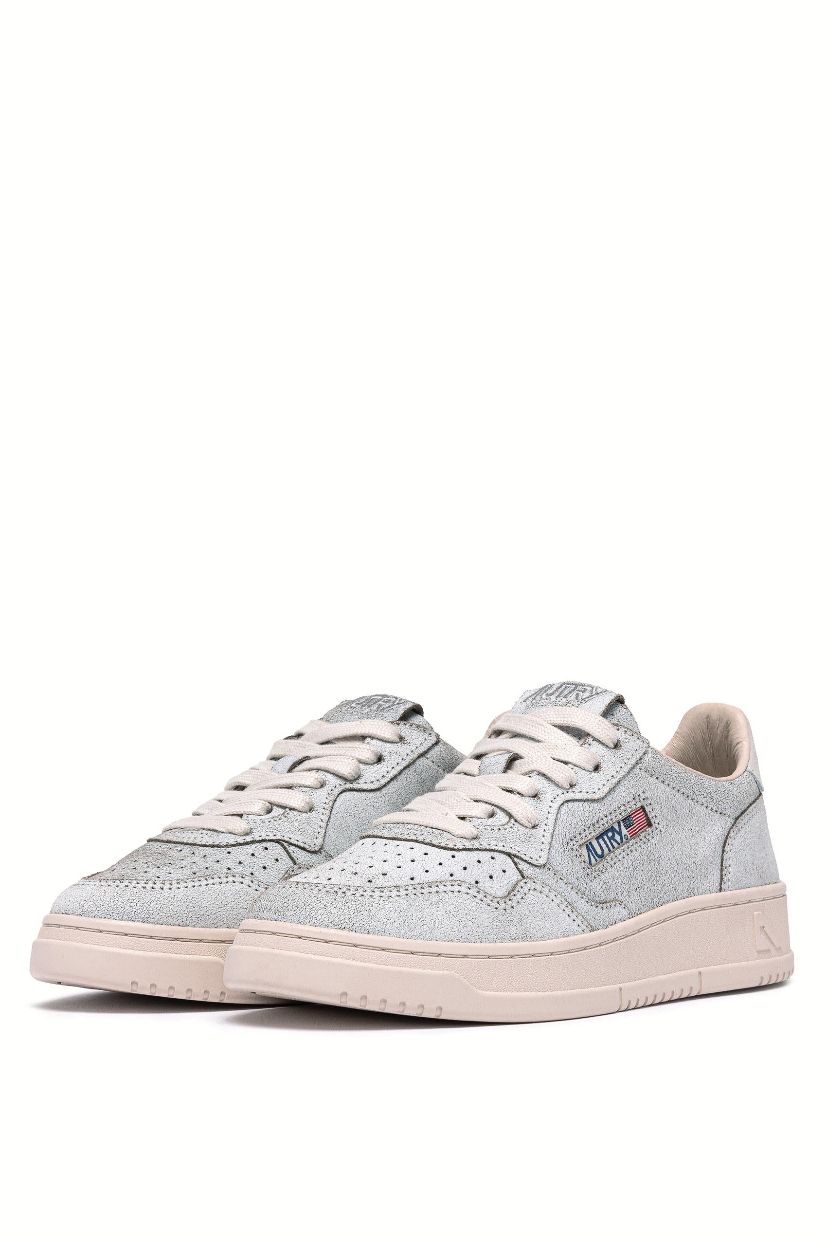 Autry Sneaker donna in pelle craclè modello Medalist AULW RA04 WHT/PINKTINT