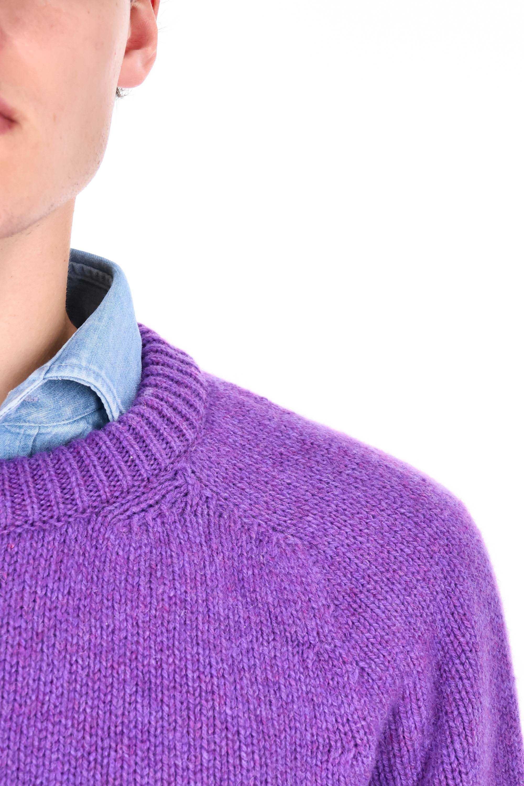 Howlin' Maglia girocollo in lana shetland boxy fit BOXY SPACE KNIT/2 VIOLET DREAMS