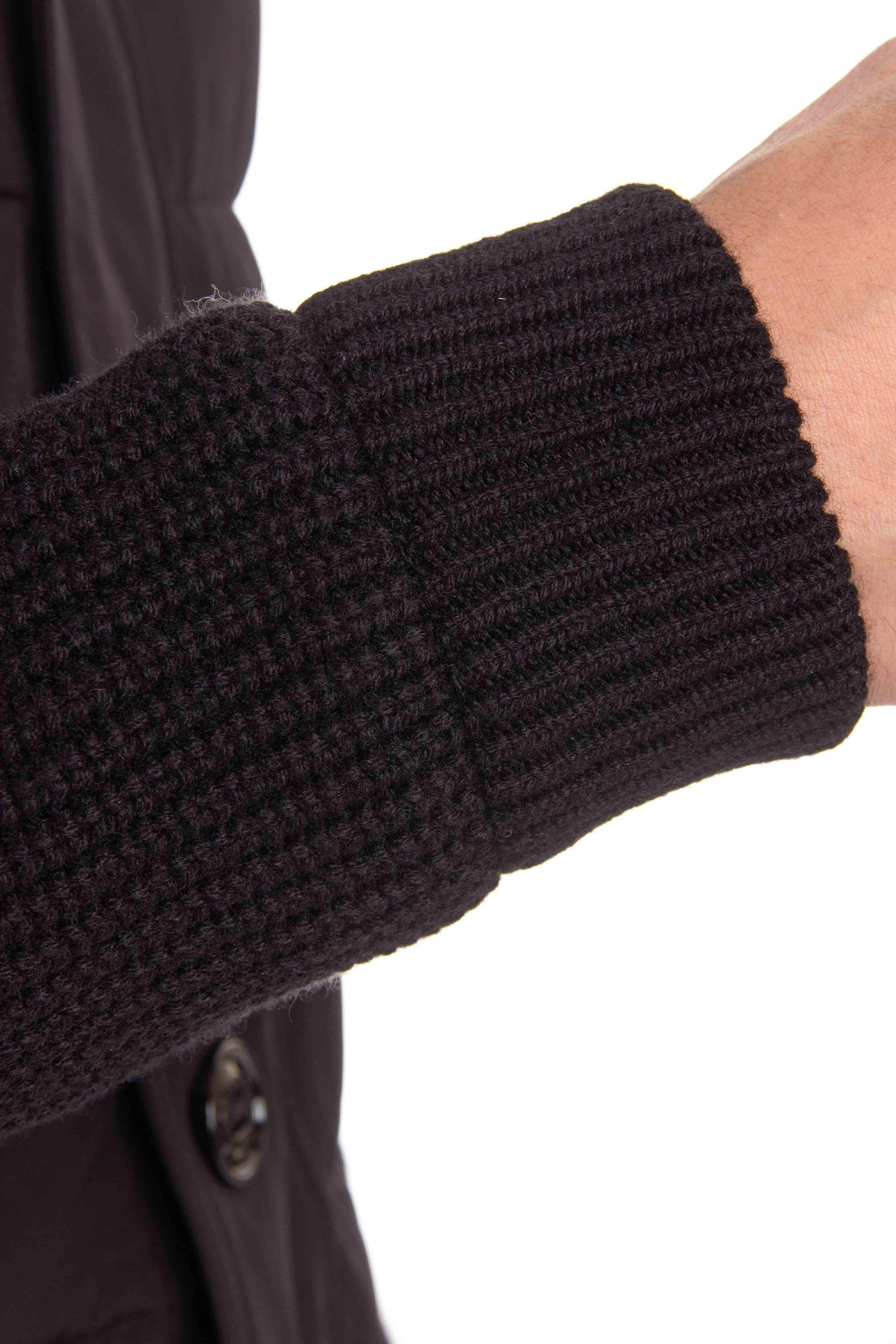 Piumino bimateriale modello Foscolo-Knm FOSCOLO-KNM NERO Moorer