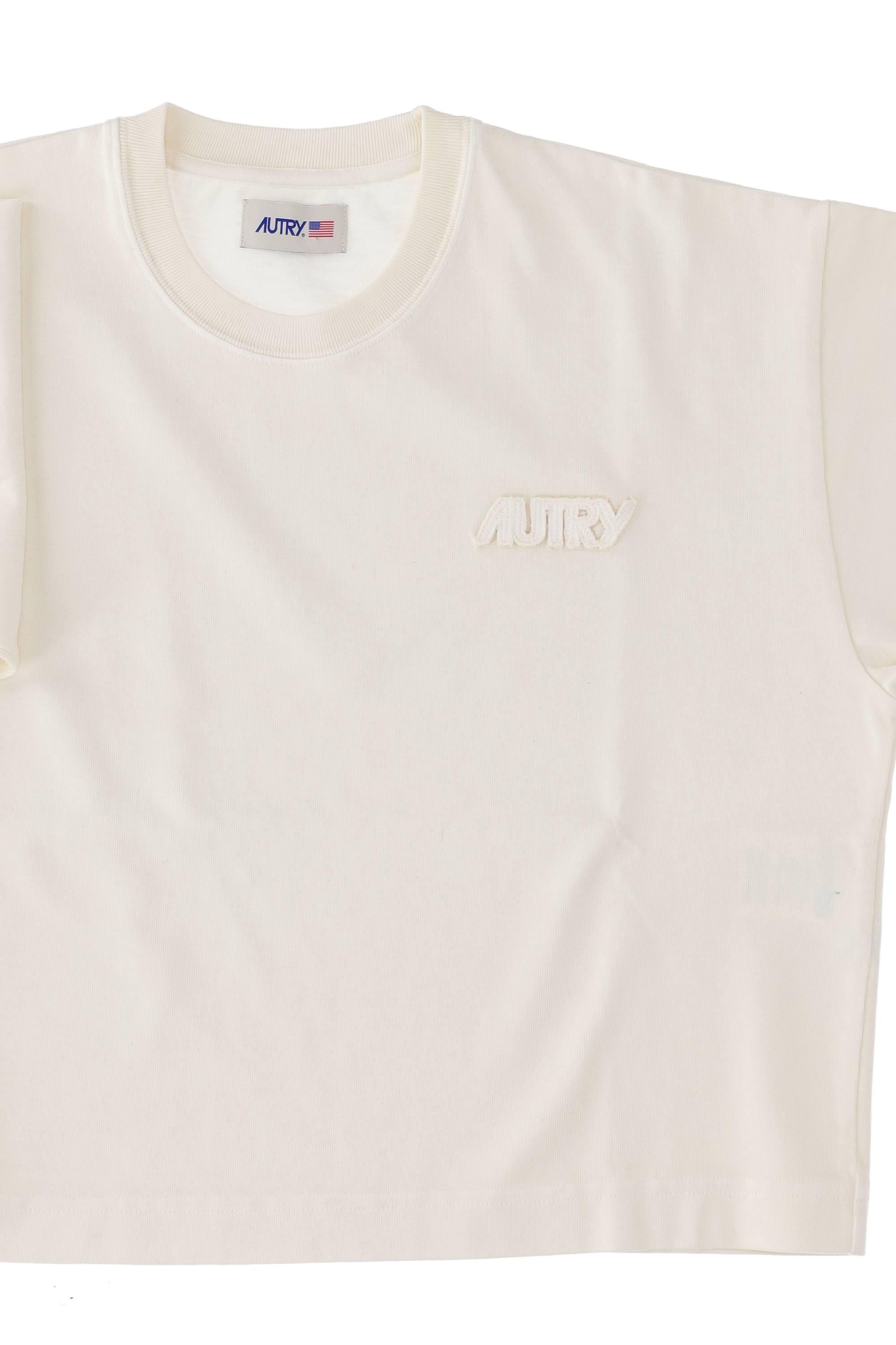 Autry T-shirt donna in heavy cotton cropped TSPW 11OW WHT