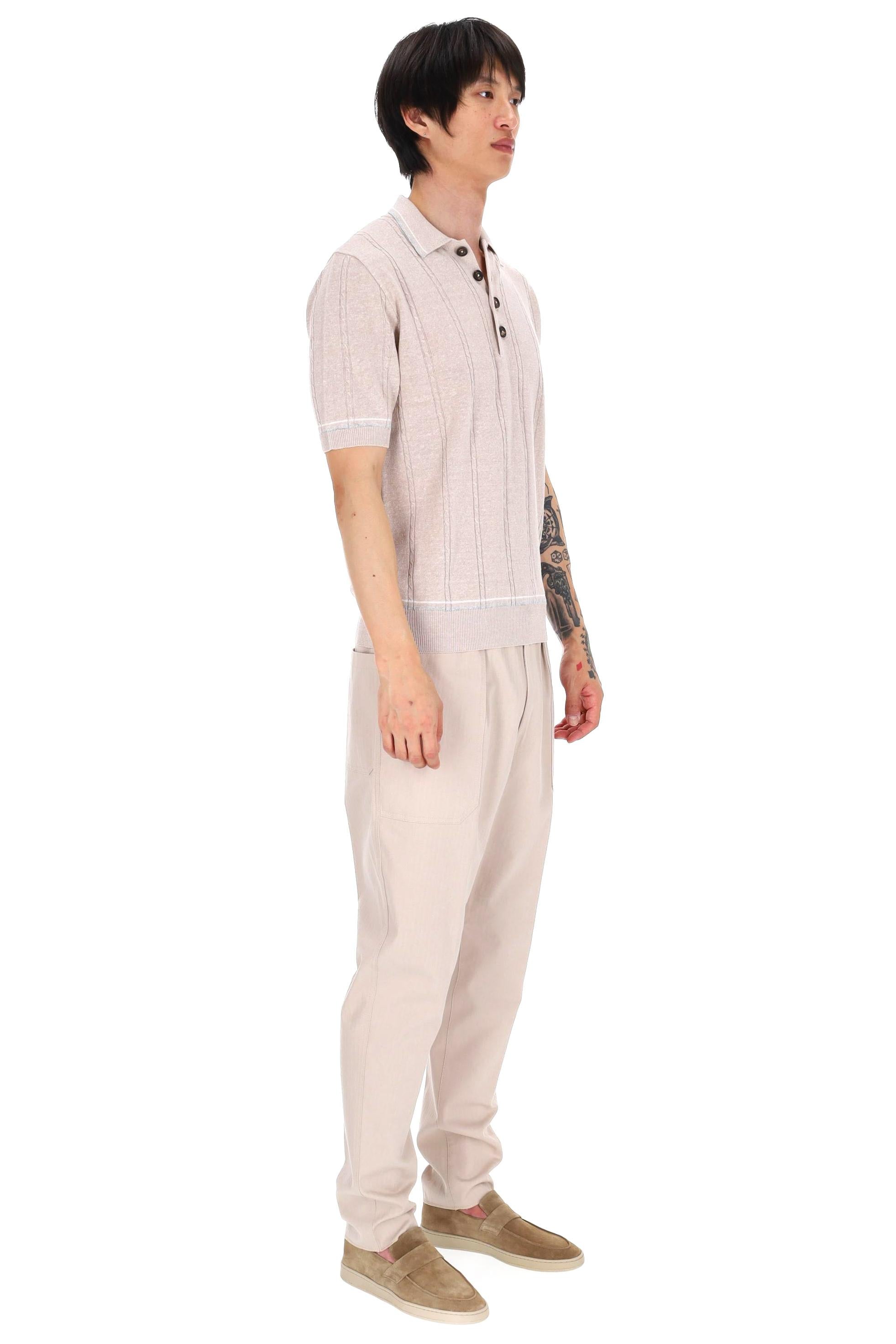 Eleventy Polo a trecce in lino-cotone M76MAGM42 MAG0M018 021301