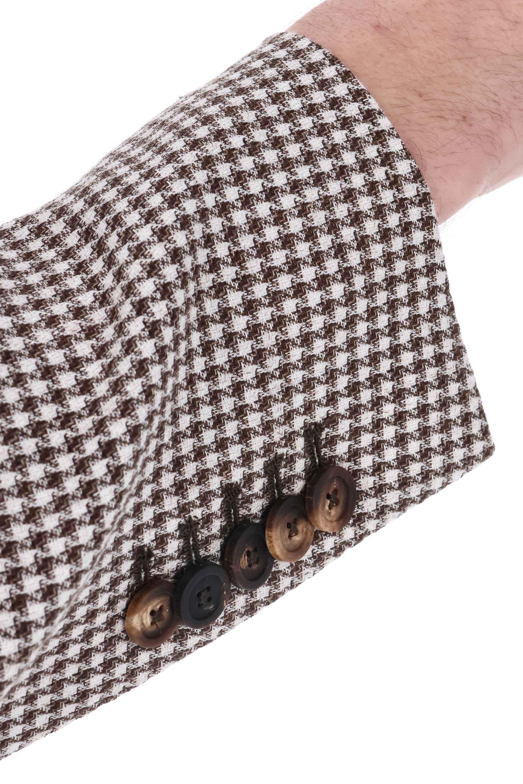 Giacca pied-de-poule in lino-cotone linea Pino Lerario G-PL26K-340302-25E333 EM951 Tagliatore